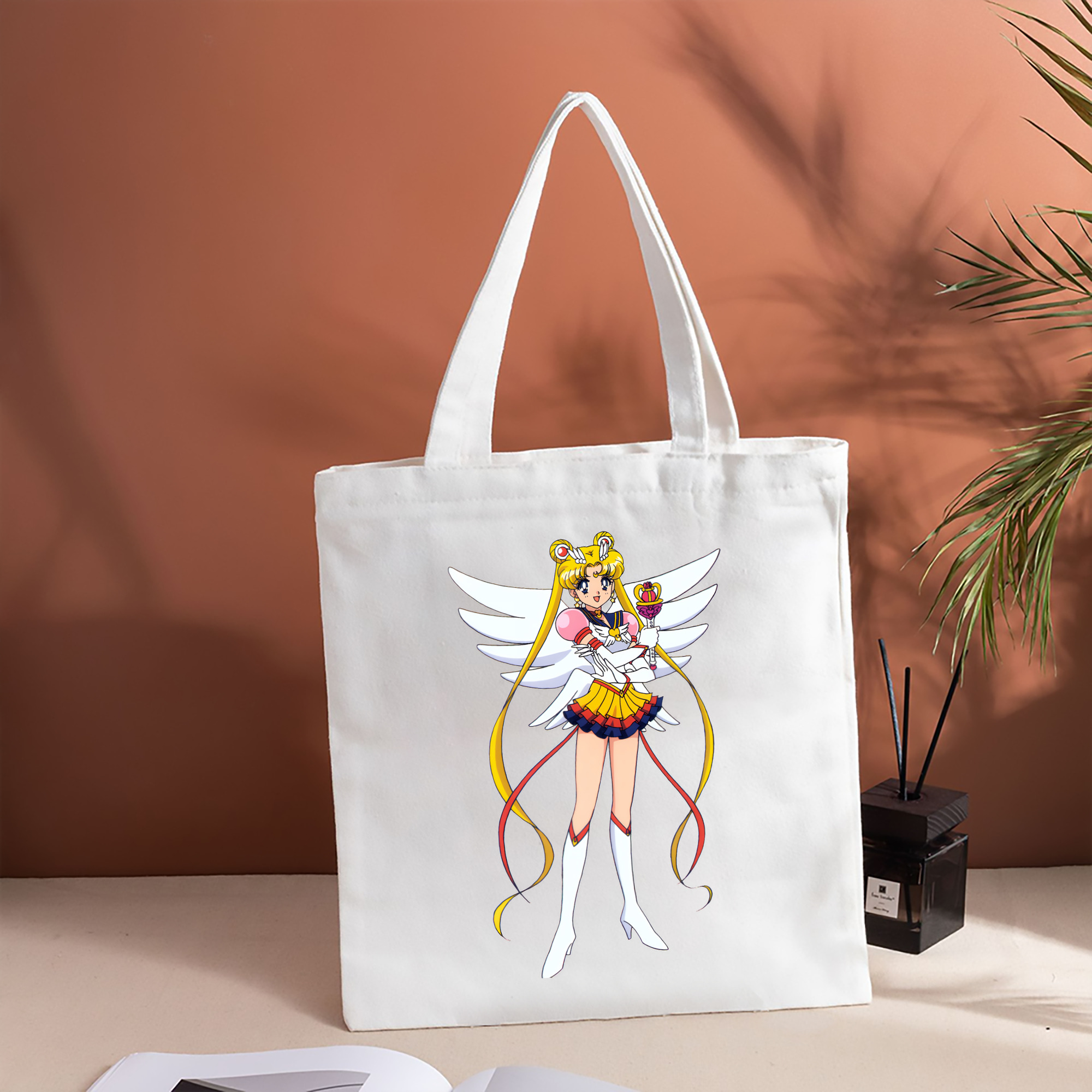 美少女戦士セーラームーン 月野 うさぎ つきの うさぎ Sailor Moon Tsukino Usagi 縦型キャンバス生地手提げバッグ　トートバッグ
