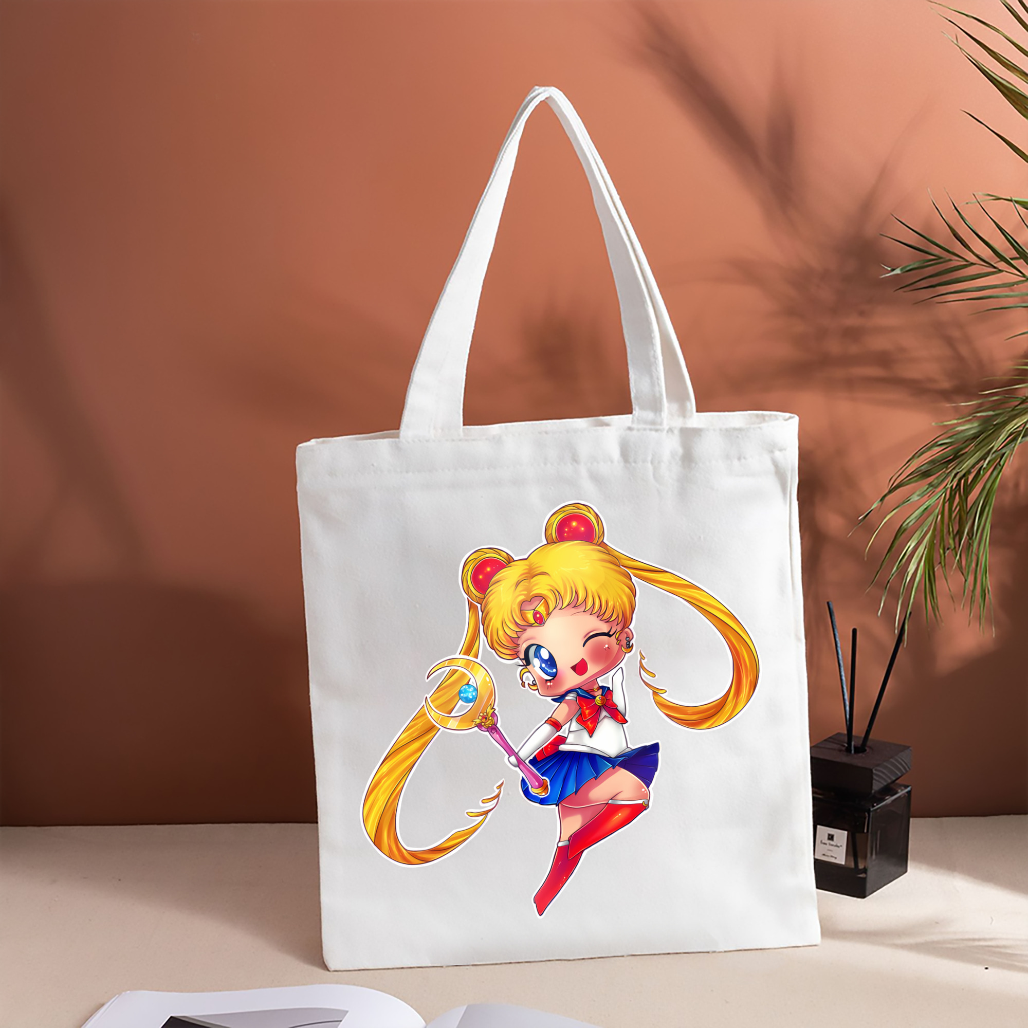 美少女戦士セーラームーン 月野 うさぎ つきの うさぎ Sailor Moon Tsukino Usagi 縦型キャンバス生地手提げバッグ　トートバッグ