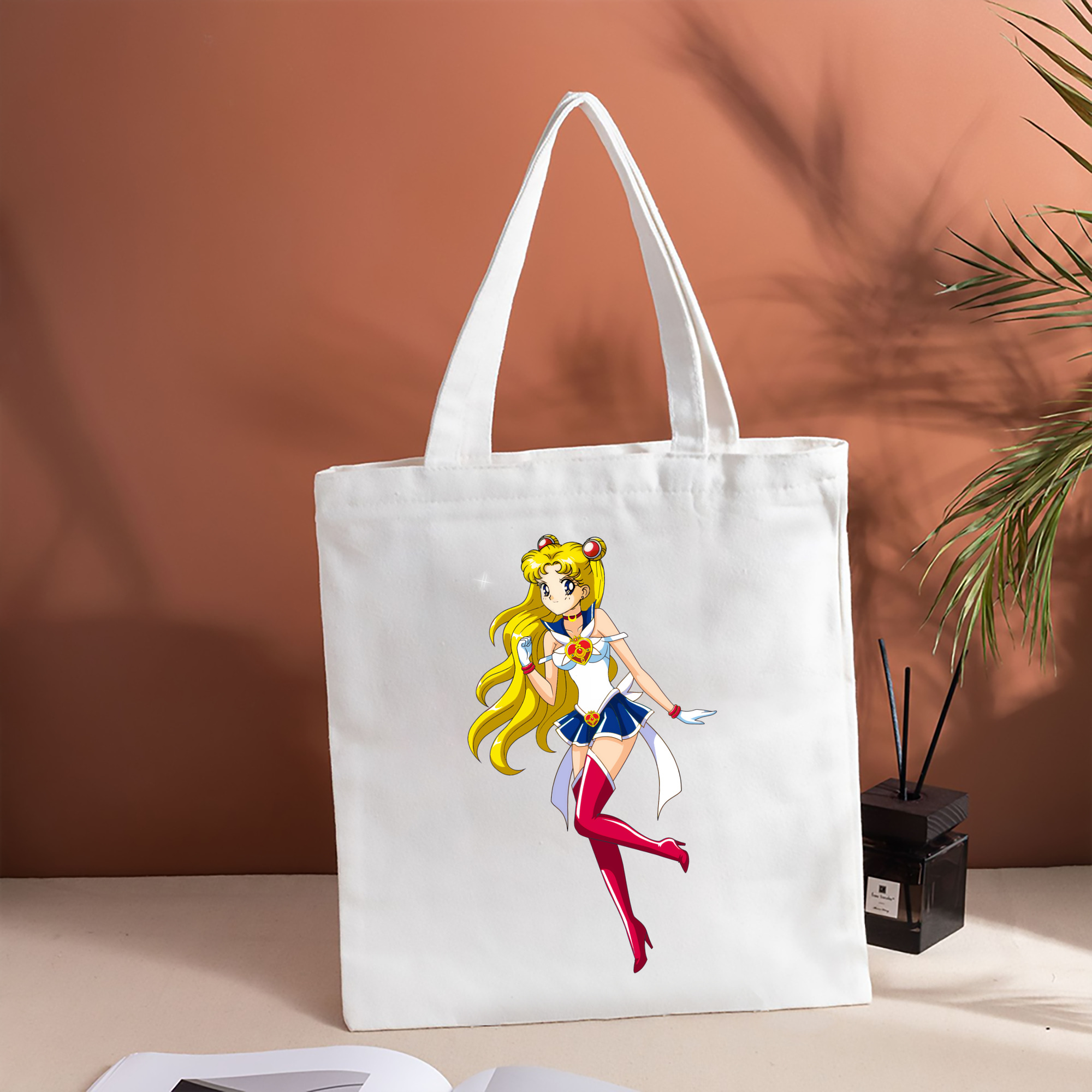 美少女戦士セーラームーン 月野 うさぎ つきの うさぎ Sailor Moon Tsukino Usagi 縦型キャンバス生地手提げバッグ　トートバッグ