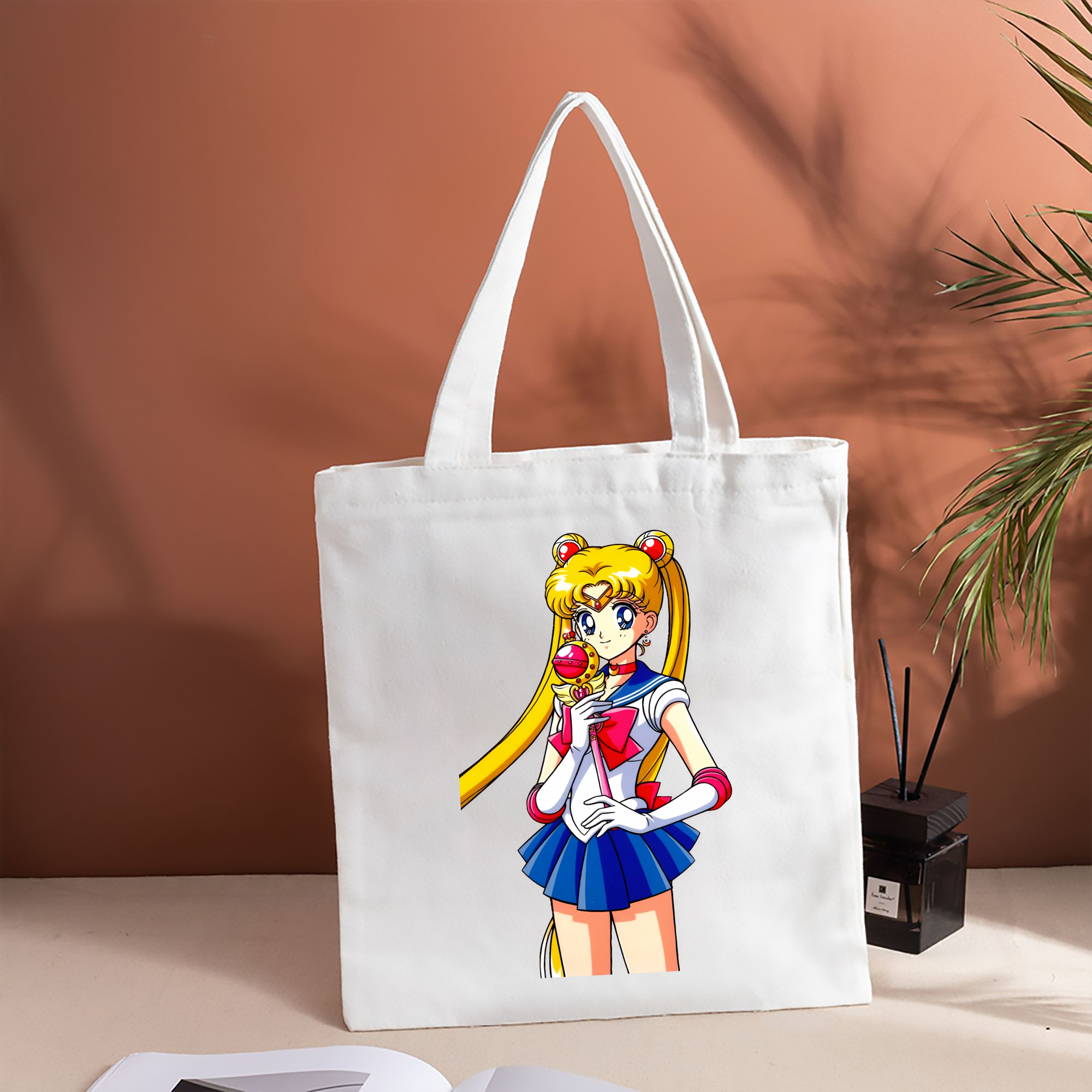 美少女戦士セーラームーン 月野 うさぎ つきの うさぎ Sailor Moon Tsukino Usagi 縦型キャンバス生地手提げバッグ　トートバッグ