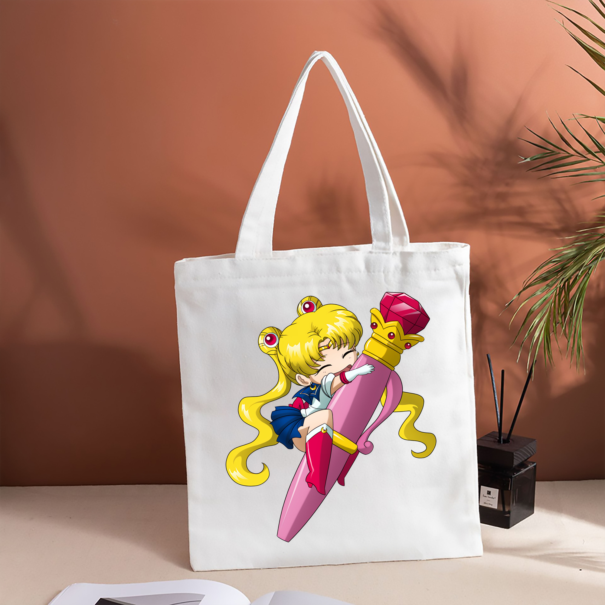 美少女戦士セーラームーン 月野 うさぎ つきの うさぎ Sailor Moon Tsukino Usagi 縦型キャンバス生地手提げバッグ　トートバッグ