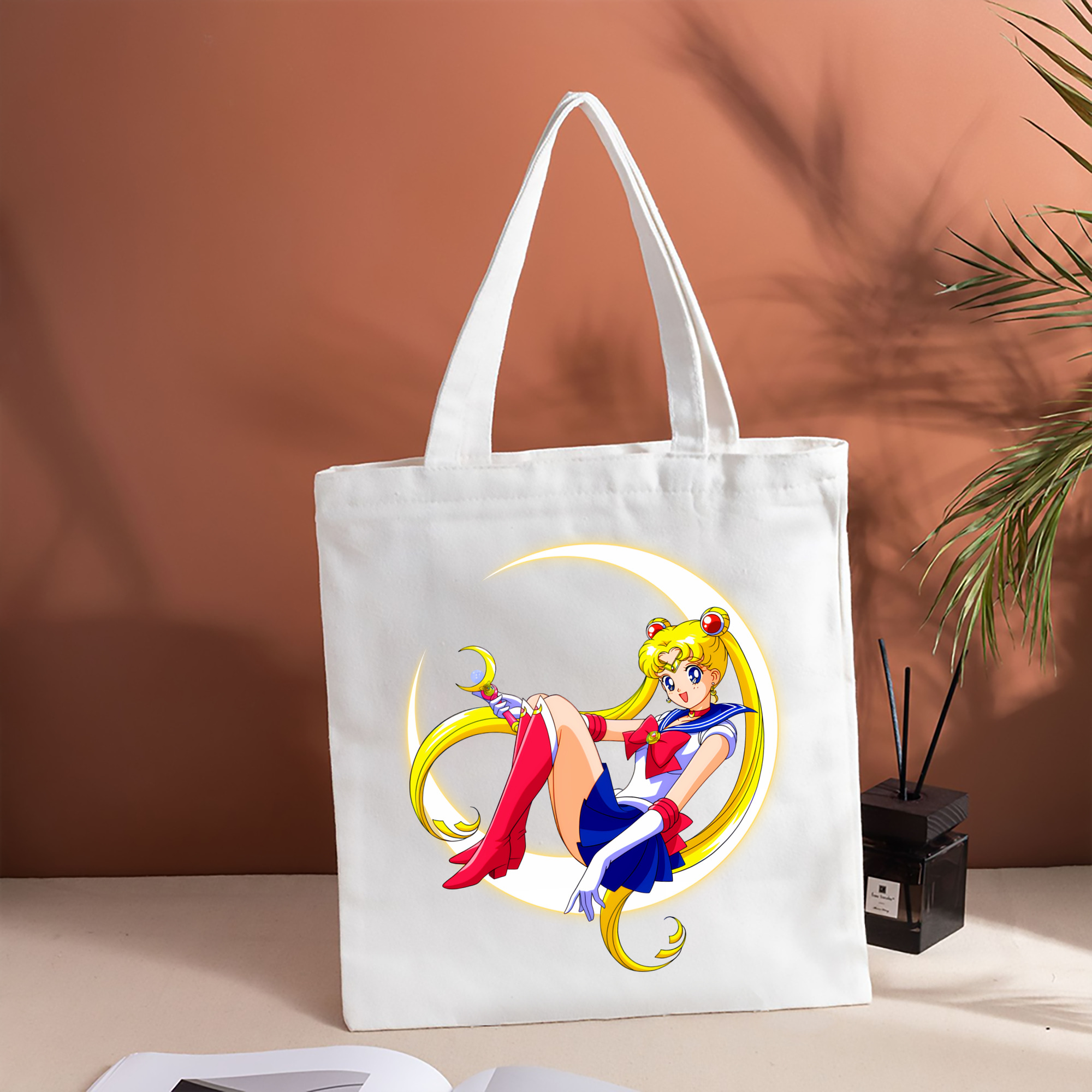 美少女戦士セーラームーン 月野 うさぎ つきの うさぎ Sailor Moon Tsukino Usagi 縦型キャンバス生地手提げバッグ　トートバッグ