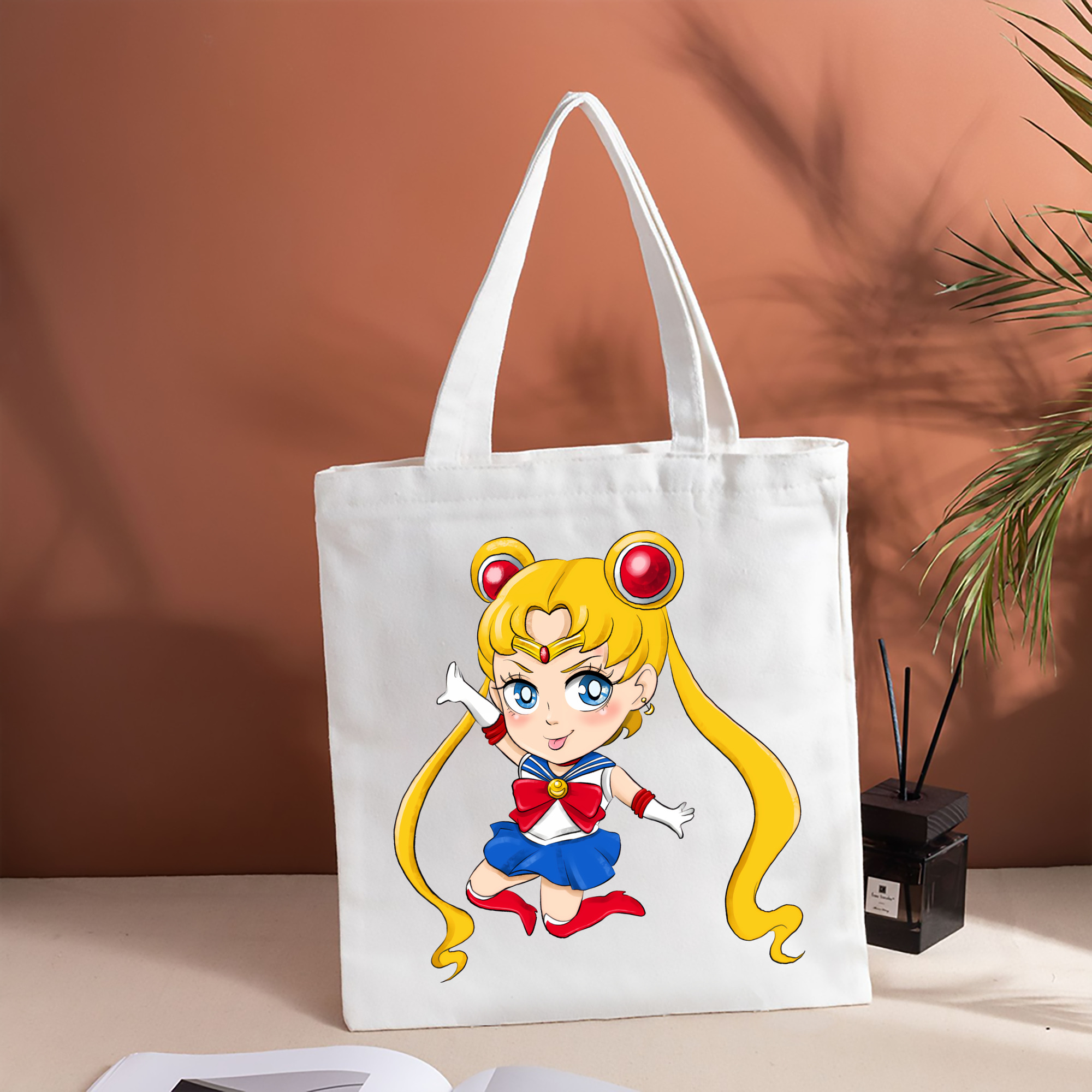 美少女戦士セーラームーン 月野 うさぎ つきの うさぎ Sailor Moon Tsukino Usagi 縦型キャンバス生地手提げバッグ　トートバッグ