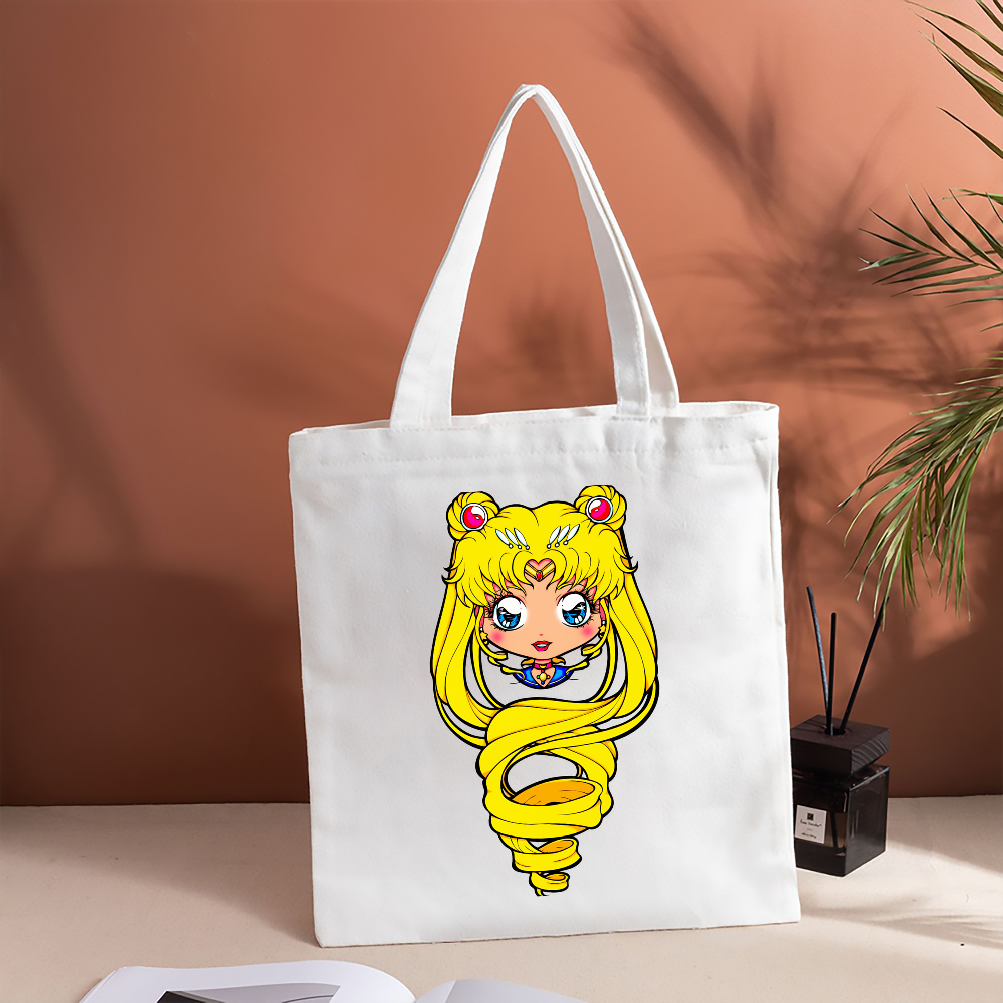 美少女戦士セーラームーン 月野 うさぎ つきの うさぎ Sailor Moon Tsukino Usagi 縦型キャンバス生地手提げバッグ　トートバッグ