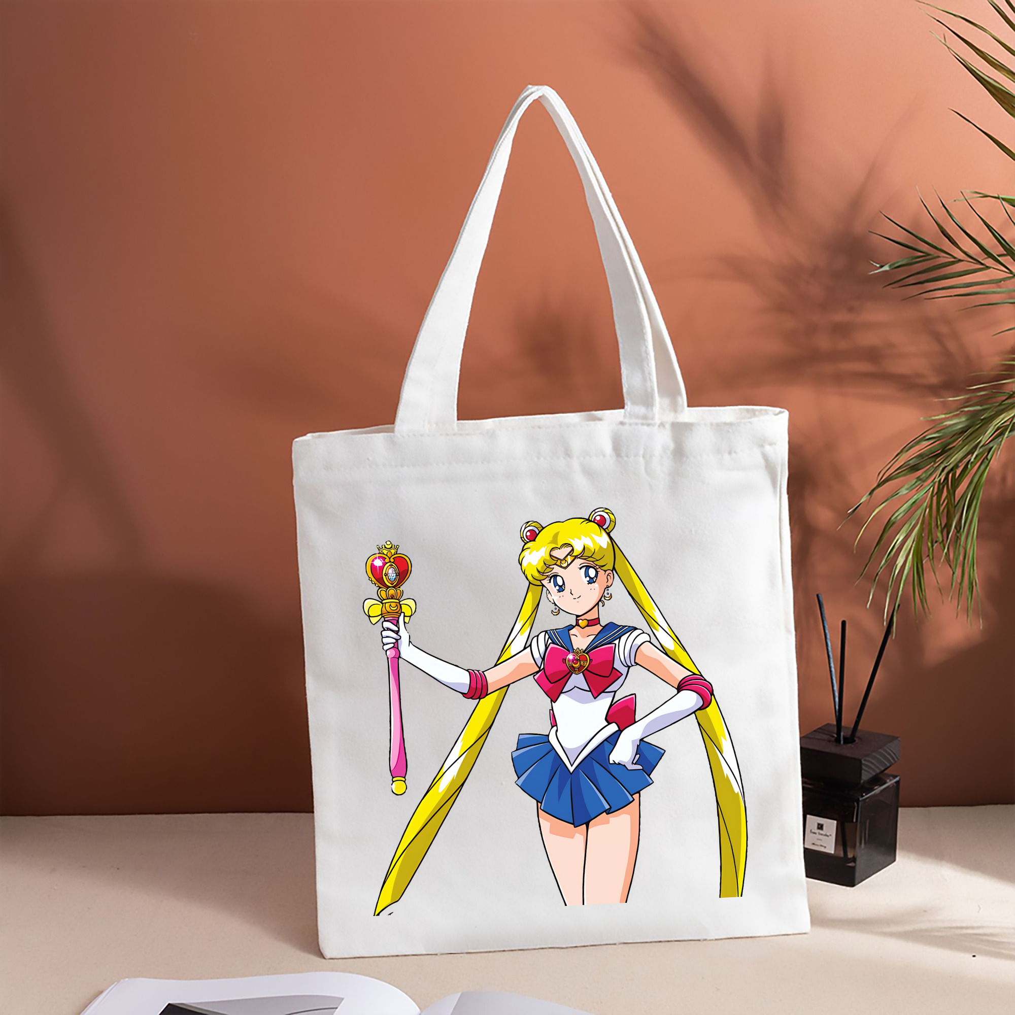美少女戦士セーラームーン 月野 うさぎ つきの うさぎ Sailor Moon Tsukino Usagi 縦型キャンバス生地手提げバッグ　トートバッグ
