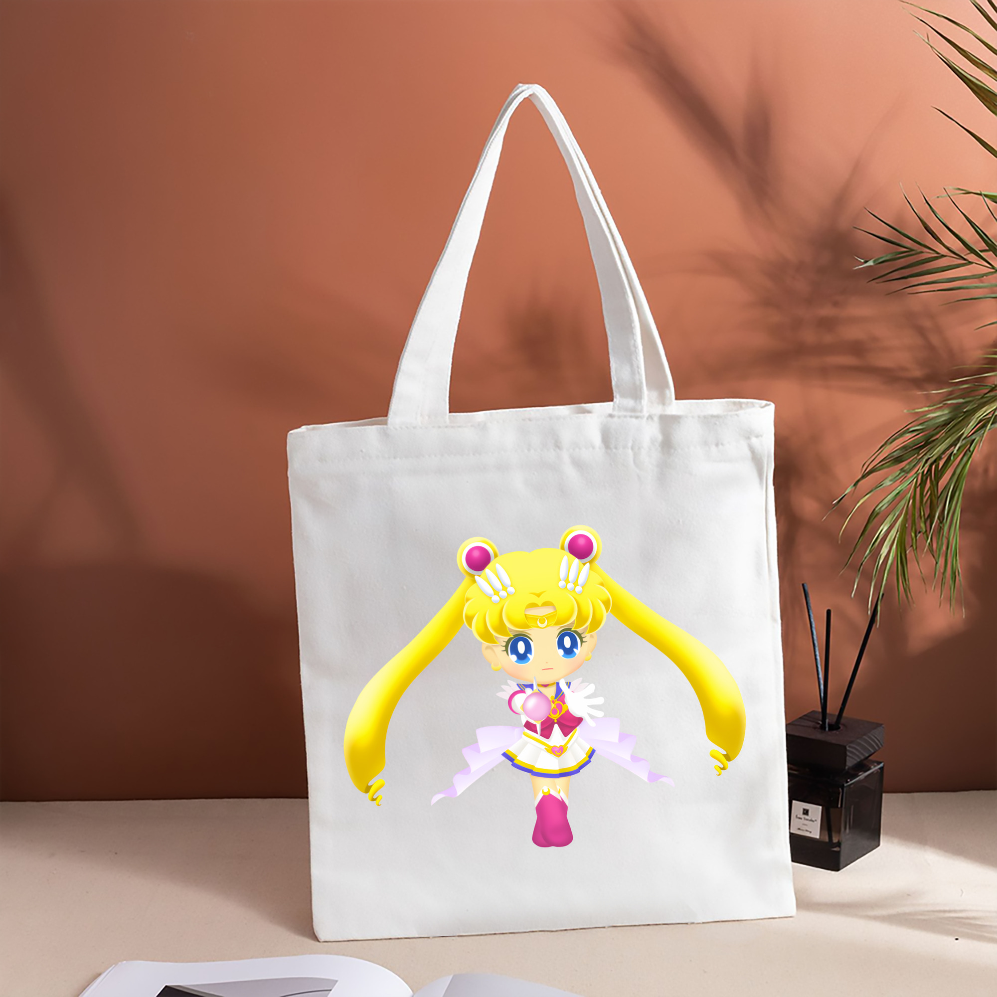美少女戦士セーラームーン 月野 うさぎ つきの うさぎ Sailor Moon Tsukino Usagi 縦型キャンバス生地手提げバッグ　トートバッグ