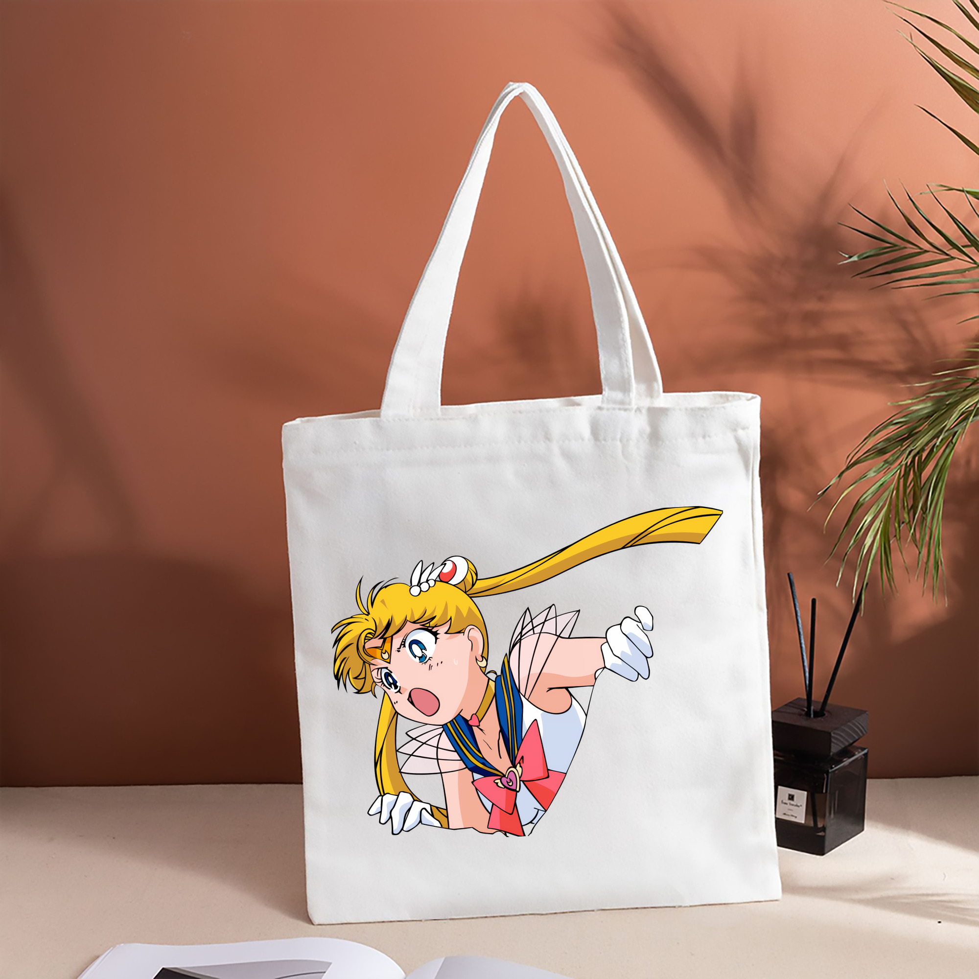 美少女戦士セーラームーン 月野 うさぎ つきの うさぎ Sailor Moon Tsukino Usagi 縦型キャンバス生地手提げバッグ　トートバッグ