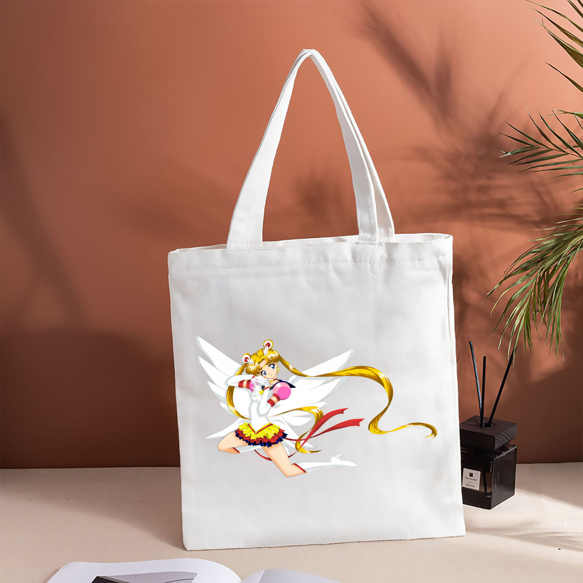 美少女戦士セーラームーン 月野 うさぎ つきの うさぎ Sailor Moon Tsukino Usagi 縦型キャンバス生地手提げバッグ　トートバッグ