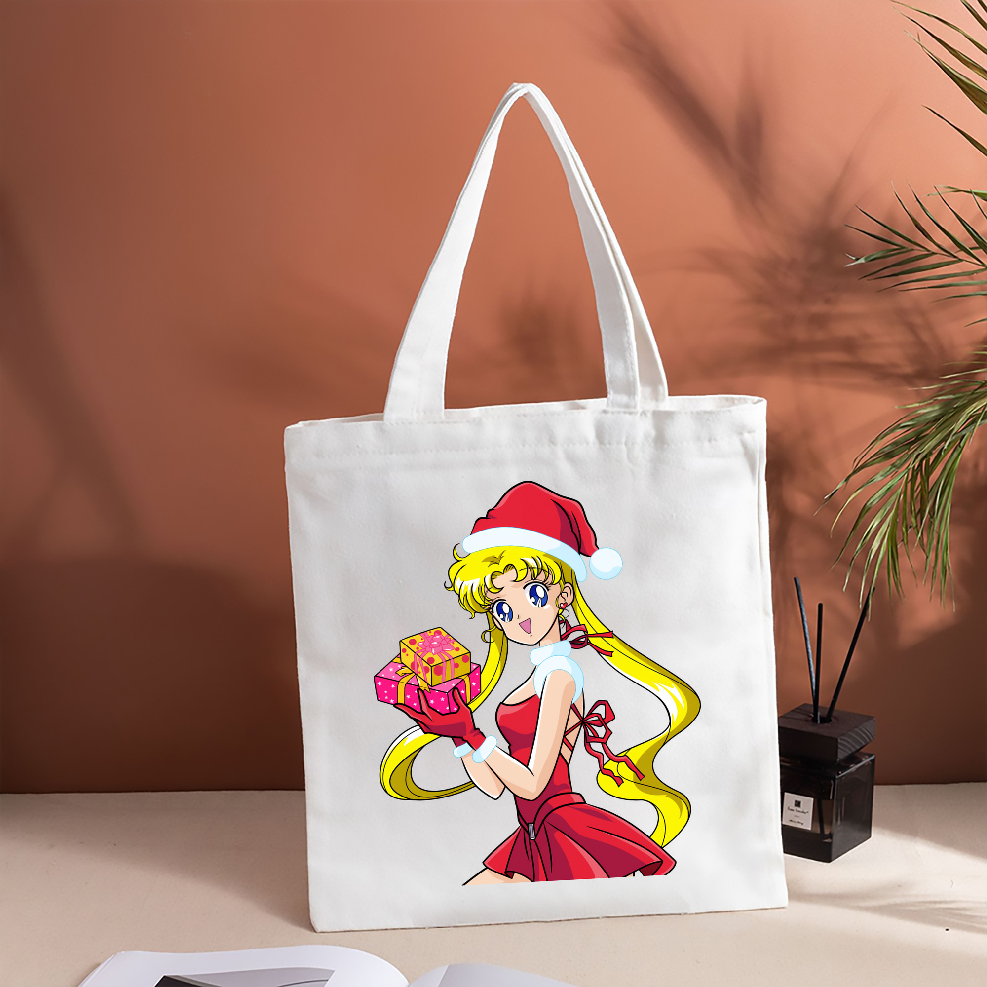 美少女戦士セーラームーン 月野 うさぎ つきの うさぎ Sailor Moon Tsukino Usagi 縦型キャンバス生地手提げバッグ　トートバッグ