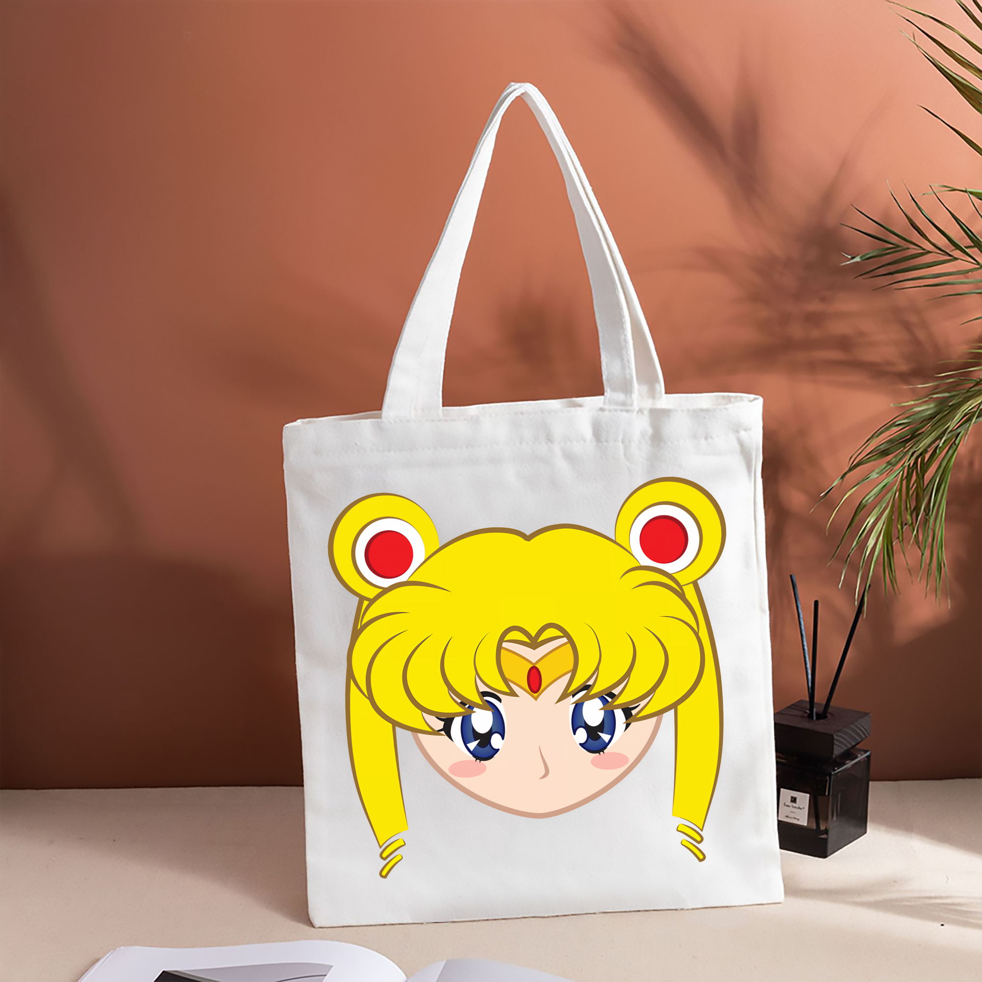 美少女戦士セーラームーン 月野 うさぎ つきの うさぎ Sailor Moon Tsukino Usagi 縦型キャンバス生地手提げバッグ　トートバッグ