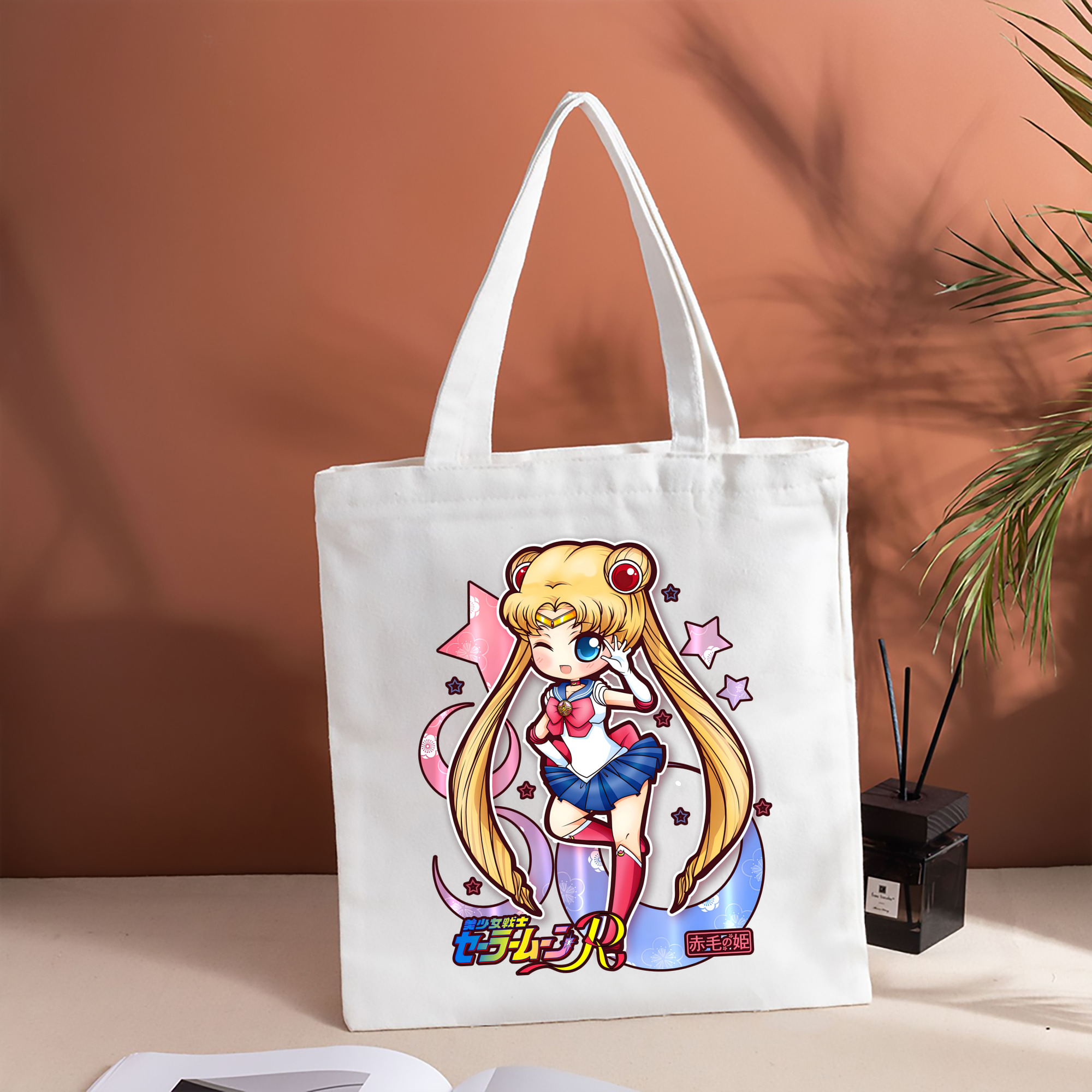 美少女戦士セーラームーン 月野 うさぎ つきの うさぎ Sailor Moon Tsukino Usagi 縦型キャンバス生地手提げバッグ　トートバッグ