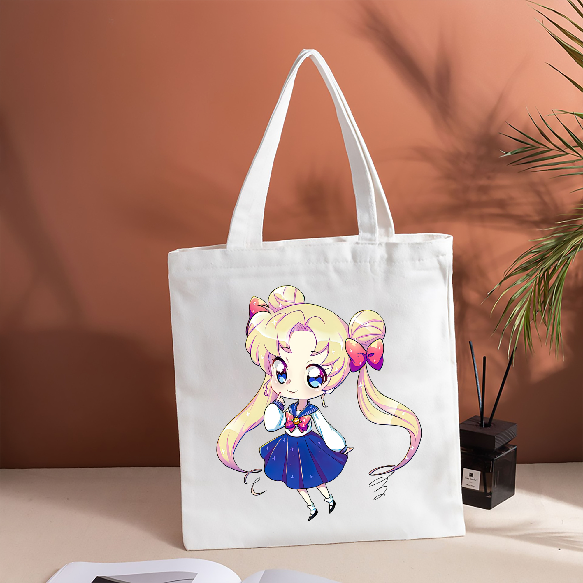 美少女戦士セーラームーン 月野 うさぎ つきの うさぎ Sailor Moon Tsukino Usagi 縦型キャンバス生地手提げバッグ　トートバッグ