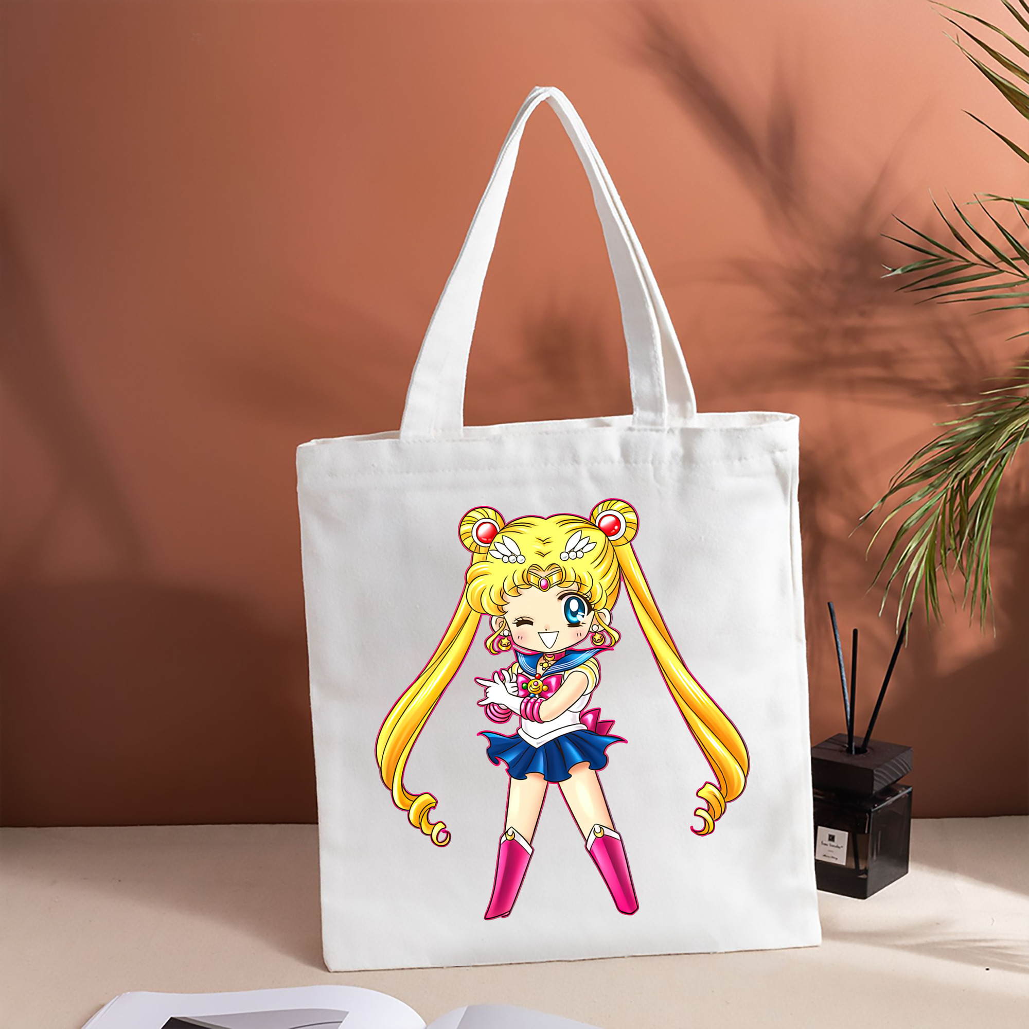 美少女戦士セーラームーン 月野 うさぎ つきの うさぎ Sailor Moon Tsukino Usagi 縦型キャンバス生地手提げバッグ　トートバッグ