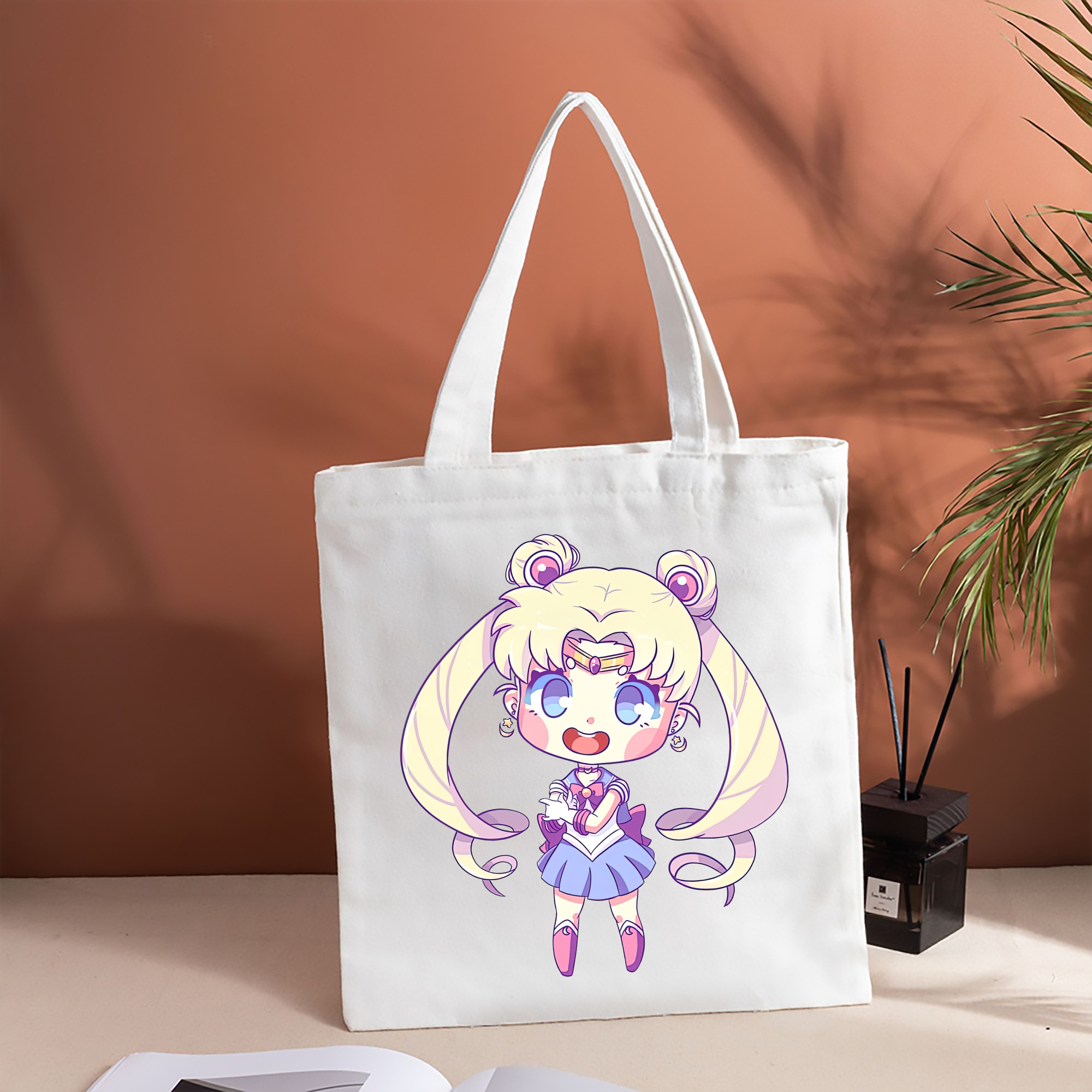 美少女戦士セーラームーン 月野 うさぎ つきの うさぎ Sailor Moon Tsukino Usagi 縦型キャンバス生地手提げバッグ　トートバッグ
