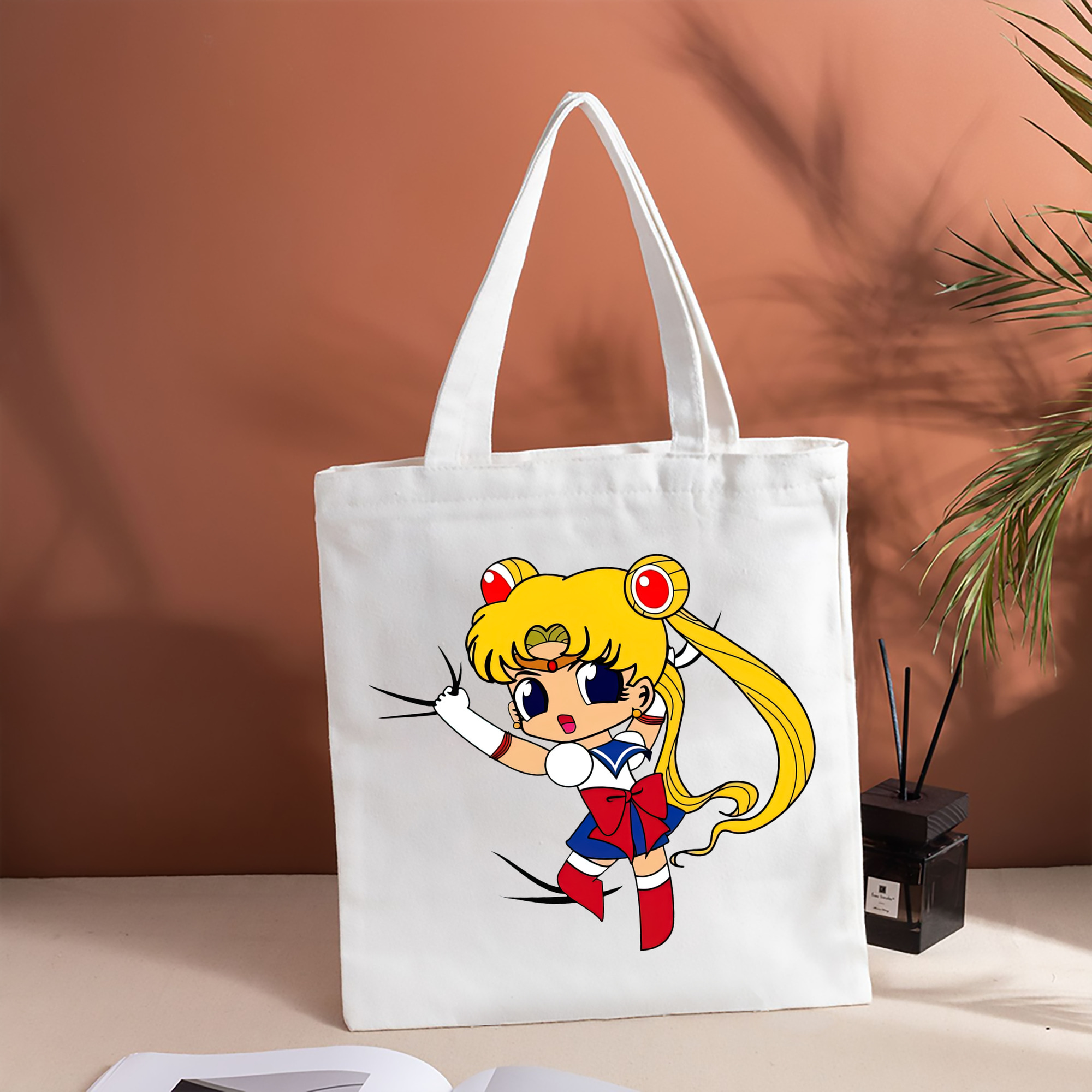 美少女戦士セーラームーン 月野 うさぎ つきの うさぎ Sailor Moon Tsukino Usagi 縦型キャンバス生地手提げバッグ　トートバッグ