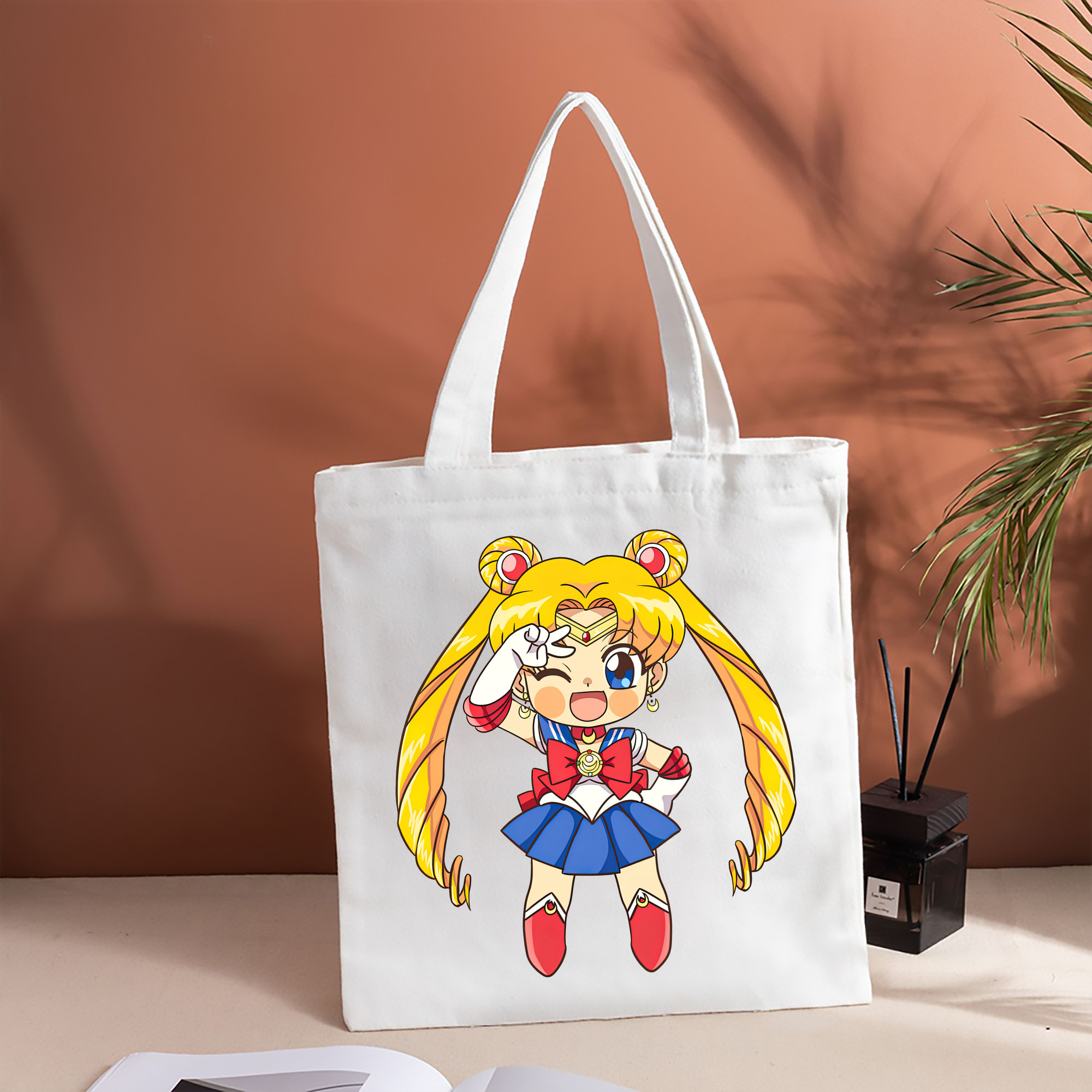 美少女戦士セーラームーン 月野 うさぎ つきの うさぎ Sailor Moon Tsukino Usagi 縦型キャンバス生地手提げバッグ　トートバッグ