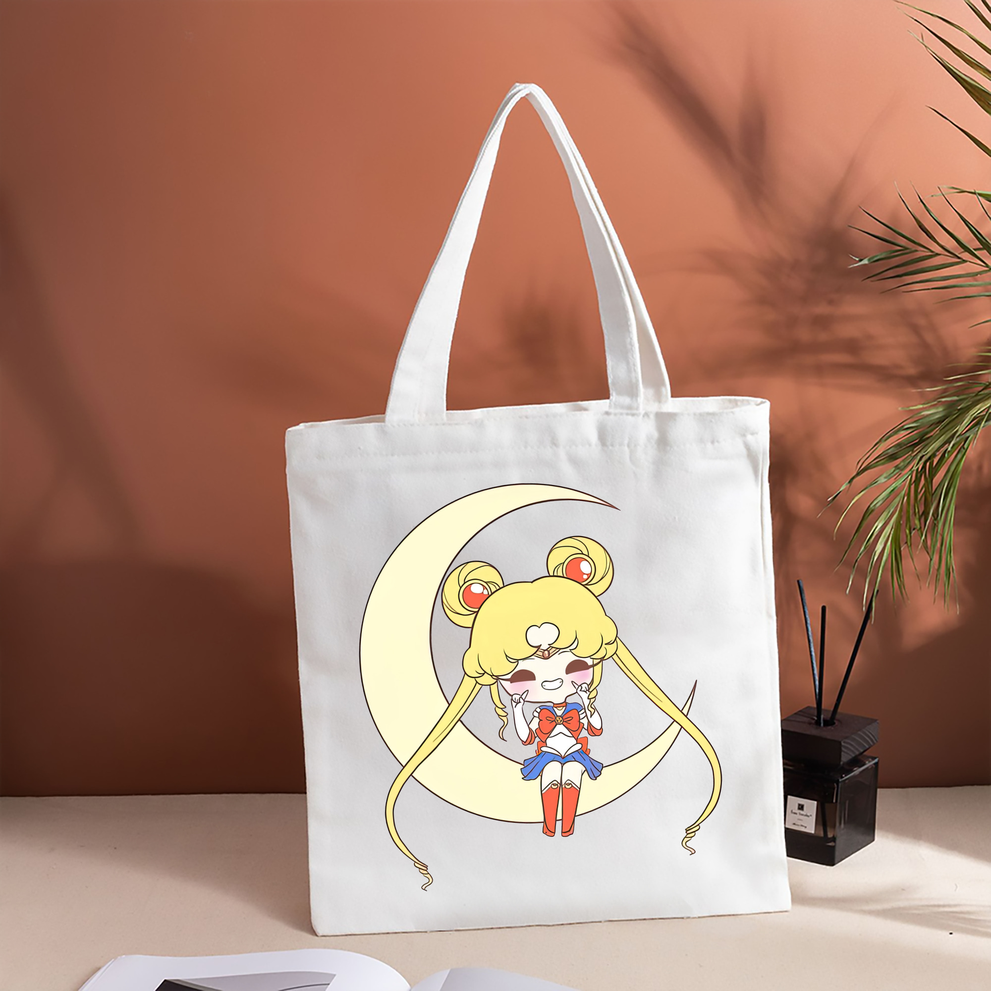 美少女戦士セーラームーン 月野 うさぎ つきの うさぎ Sailor Moon Tsukino Usagi 縦型キャンバス生地手提げバッグ　トートバッグ