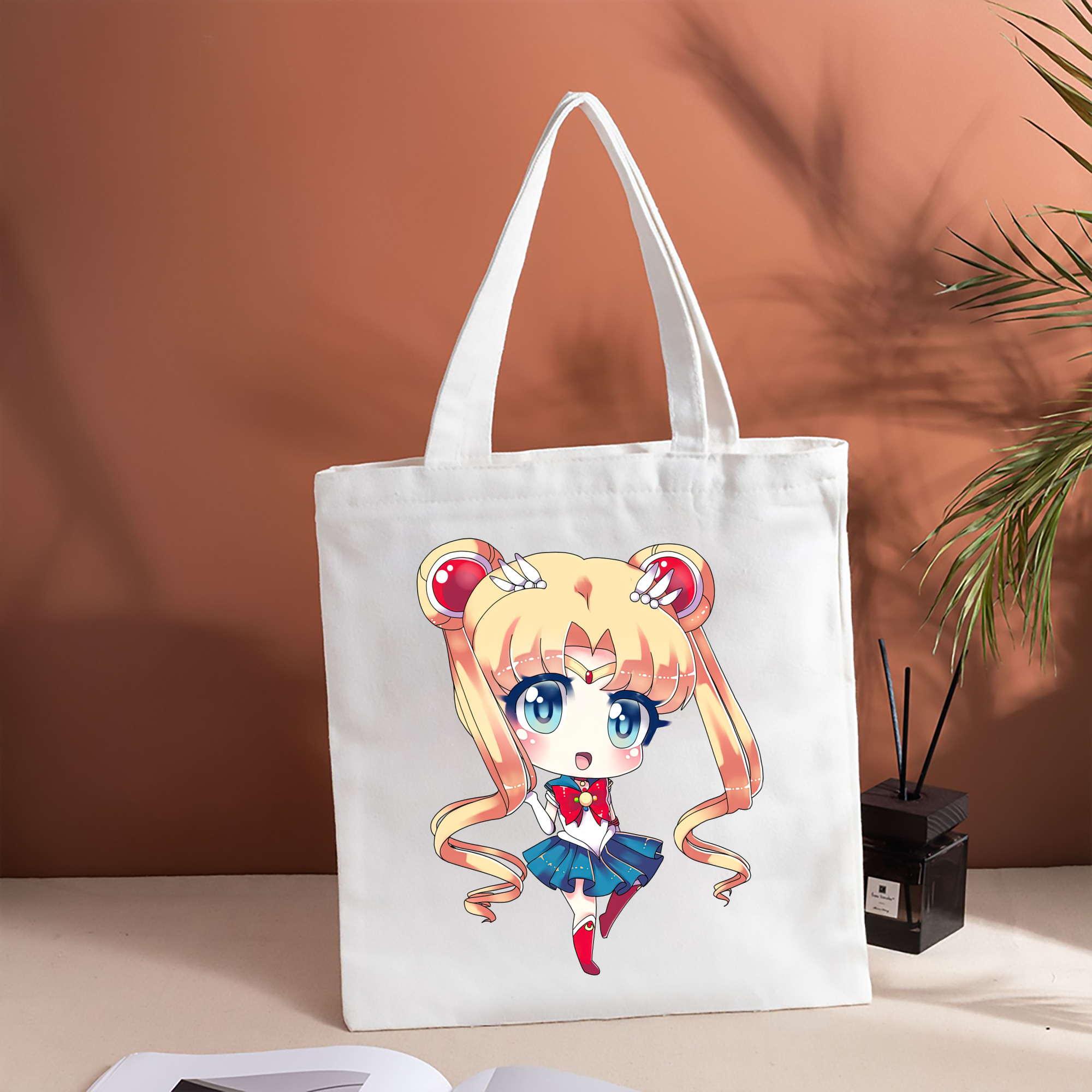 美少女戦士セーラームーン 月野 うさぎ つきの うさぎ Sailor Moon Tsukino Usagi 縦型キャンバス生地手提げバッグ　トートバッグ