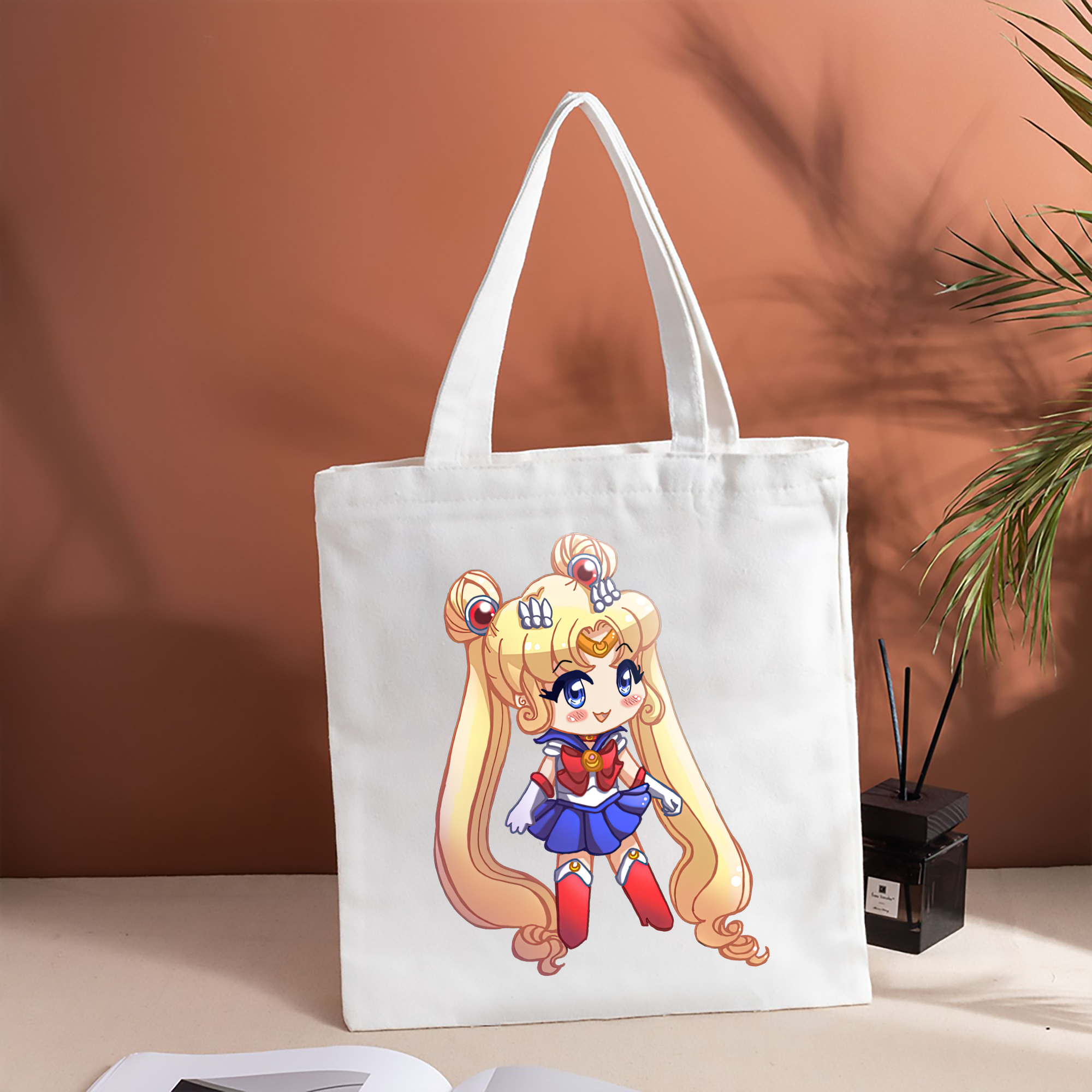 美少女戦士セーラームーン 月野 うさぎ つきの うさぎ Sailor Moon Tsukino Usagi 縦型キャンバス生地手提げバッグ　トートバッグ