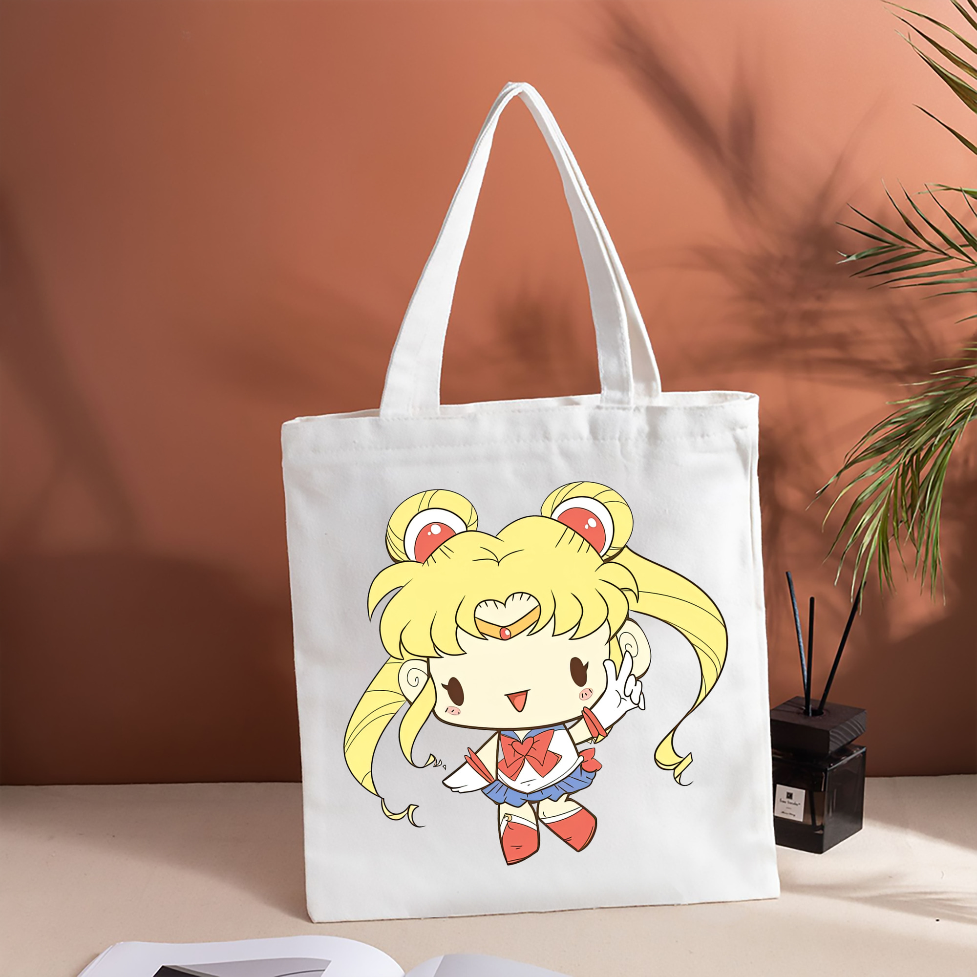 美少女戦士セーラームーン 月野 うさぎ つきの うさぎ Sailor Moon Tsukino Usagi 縦型キャンバス生地手提げバッグ　トートバッグ