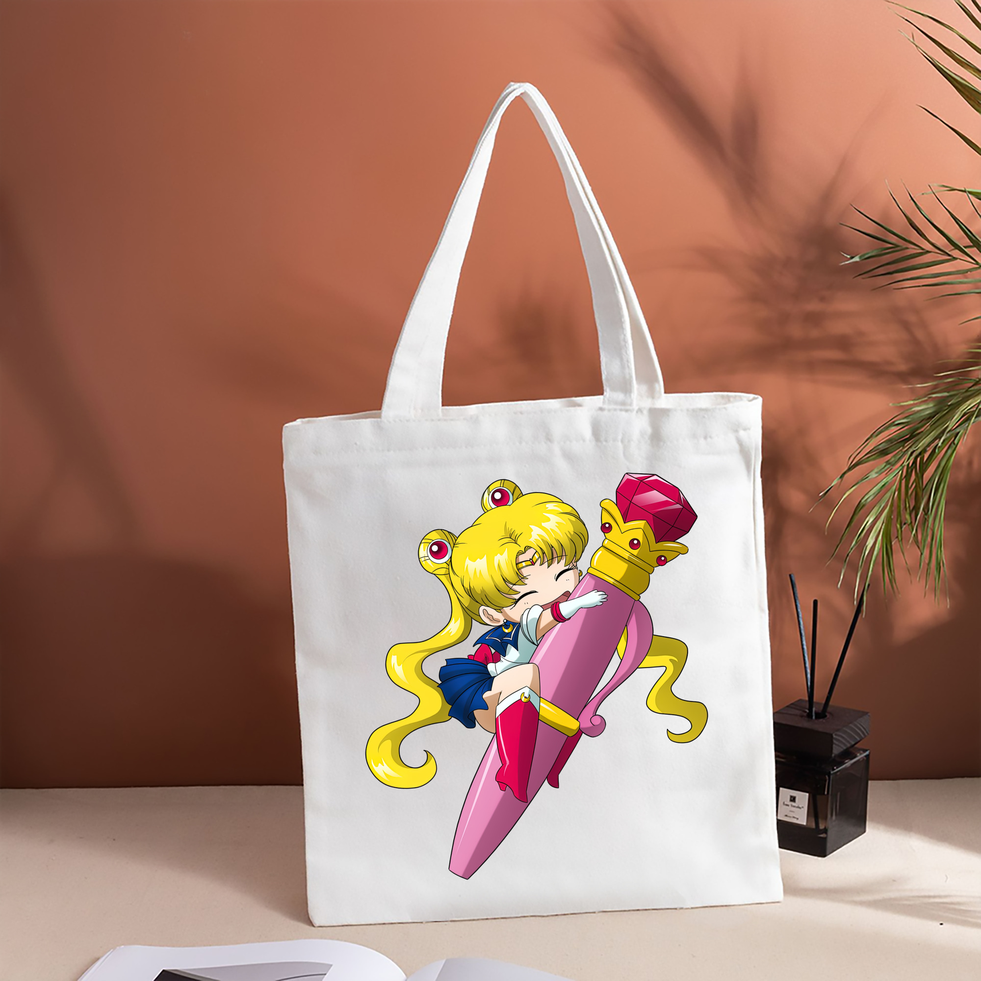 美少女戦士セーラームーン 月野 うさぎ つきの うさぎ Sailor Moon Tsukino Usagi 縦型キャンバス生地手提げバッグ　トートバッグ