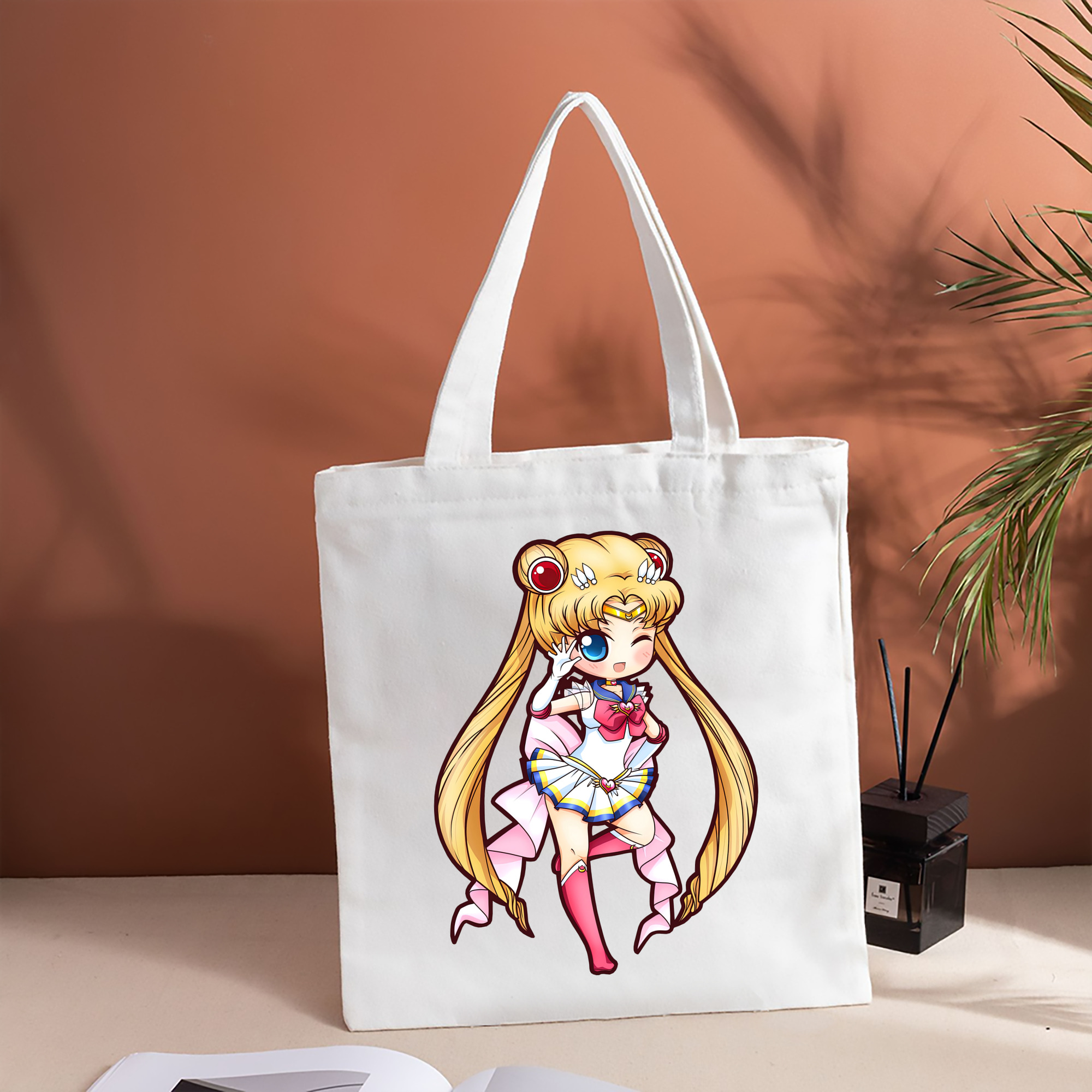 美少女戦士セーラームーン 月野 うさぎ つきの うさぎ Sailor Moon Tsukino Usagi 縦型キャンバス生地手提げバッグ　トートバッグ