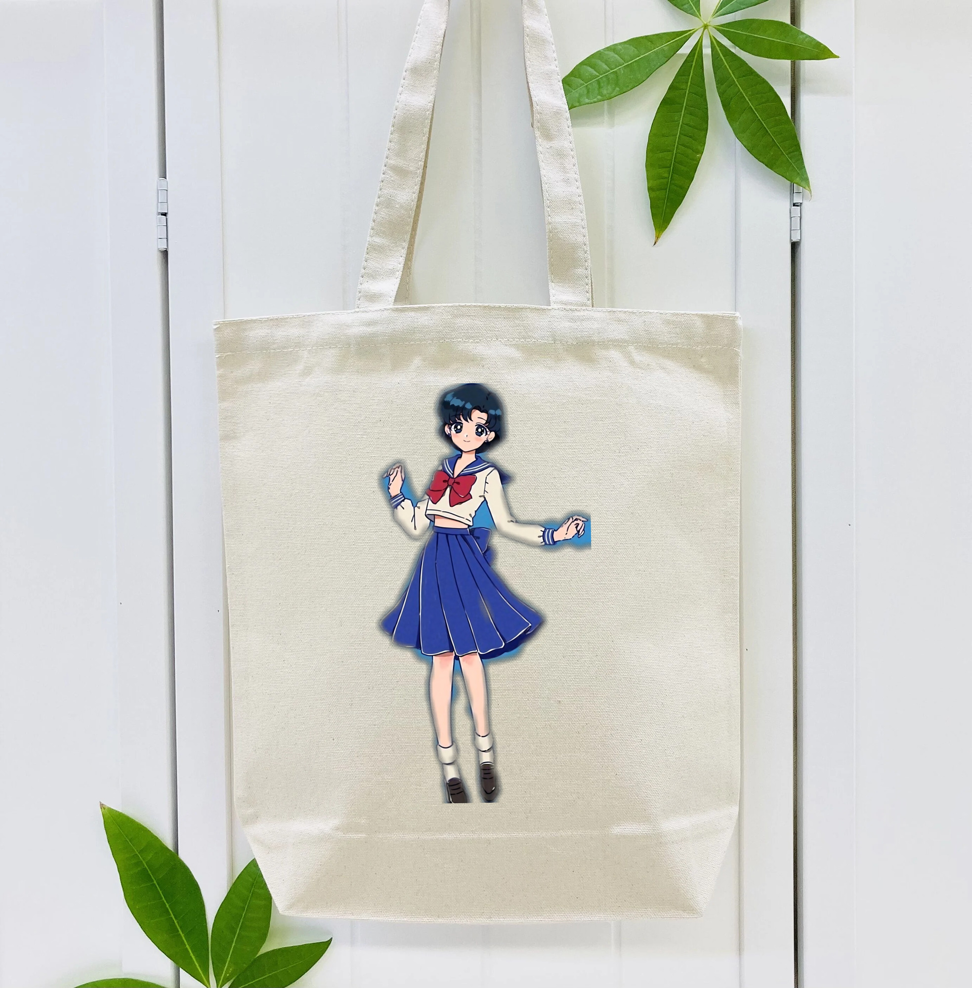 美少女戦士セーラームーン 水野 亜美 みずの あみ Sailor Moon Mizuno Ami 縦型キャンバス生地手提げバッグ　トートバッグ