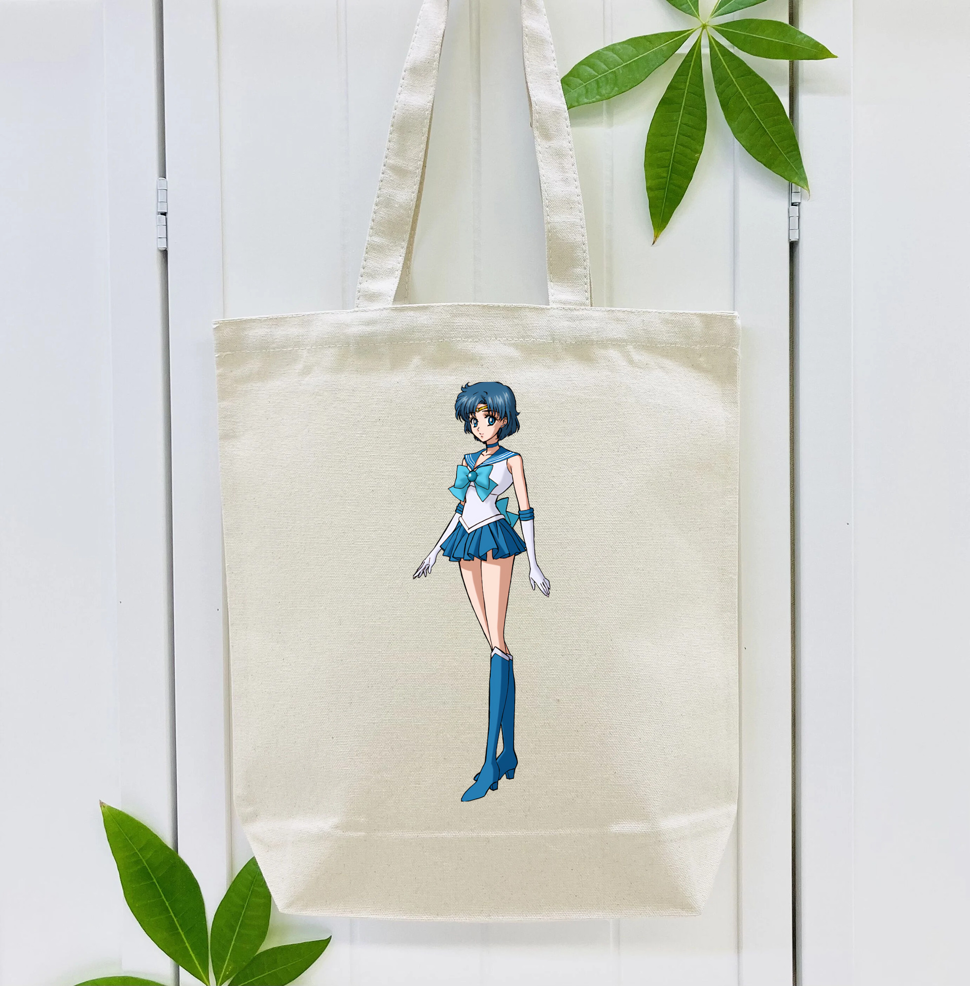 美少女戦士セーラームーン 水野 亜美 みずの あみ Sailor Moon Mizuno Ami 縦型キャンバス生地手提げバッグ　トートバッグ