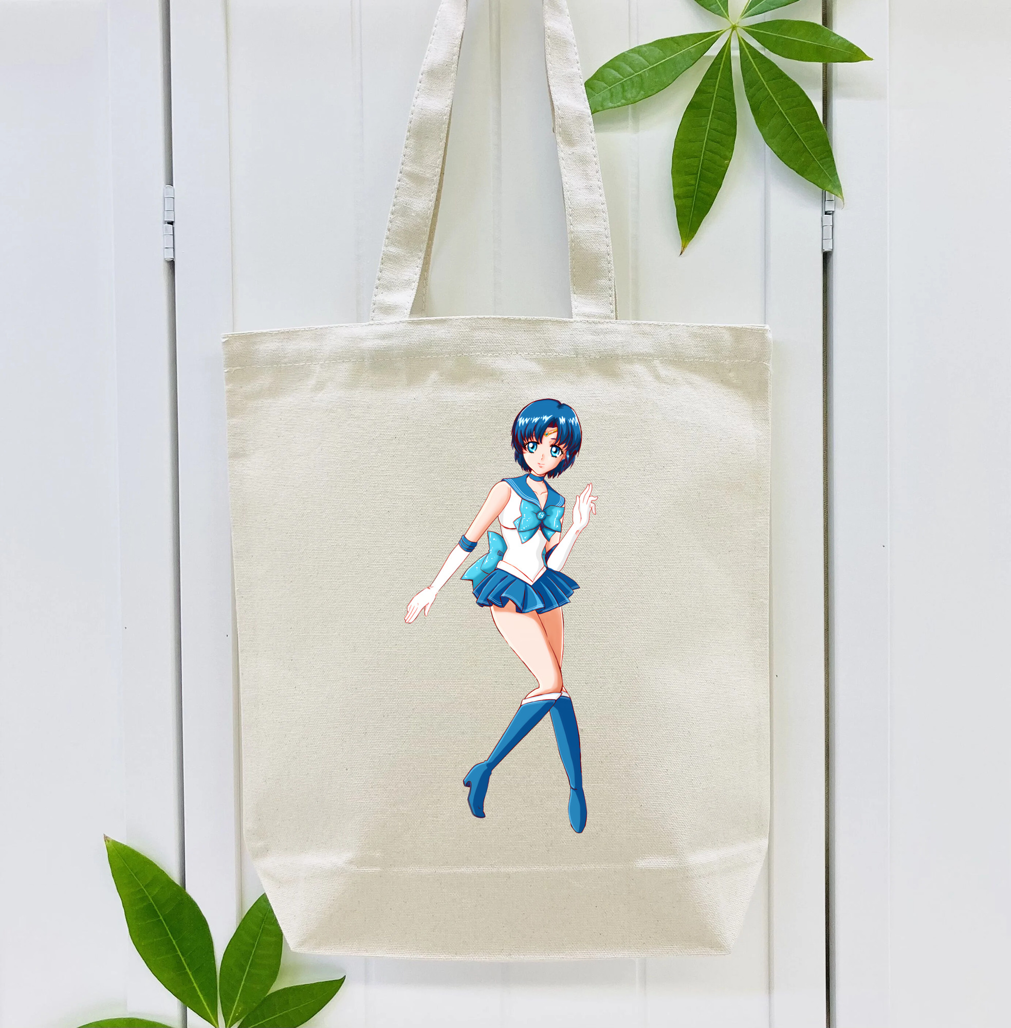 美少女戦士セーラームーン 水野 亜美 みずの あみ Sailor Moon Mizuno Ami 縦型キャンバス生地手提げバッグ　トートバッグ