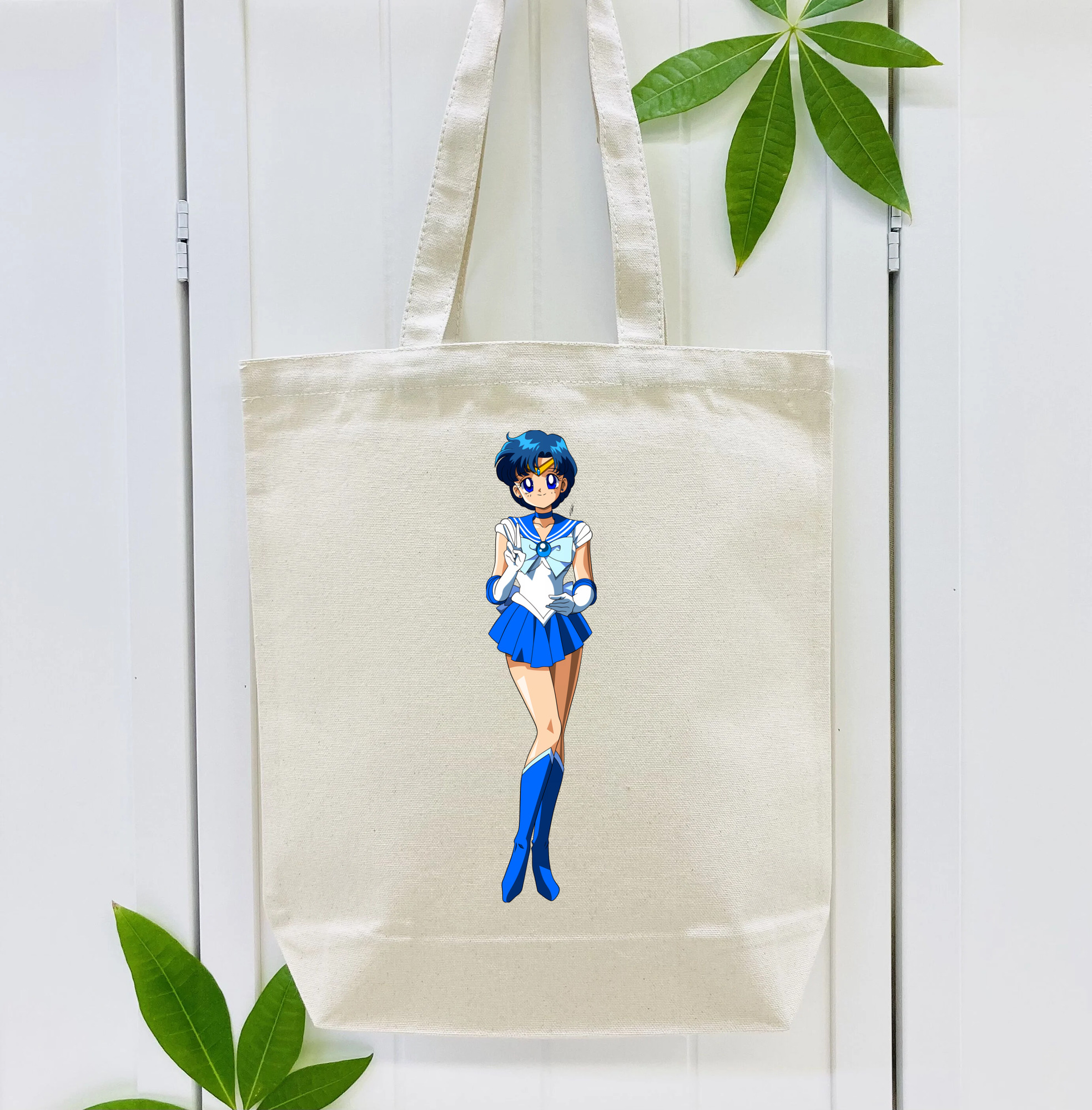 美少女戦士セーラームーン 水野 亜美 みずの あみ Sailor Moon Mizuno Ami 縦型キャンバス生地手提げバッグ　トートバッグ