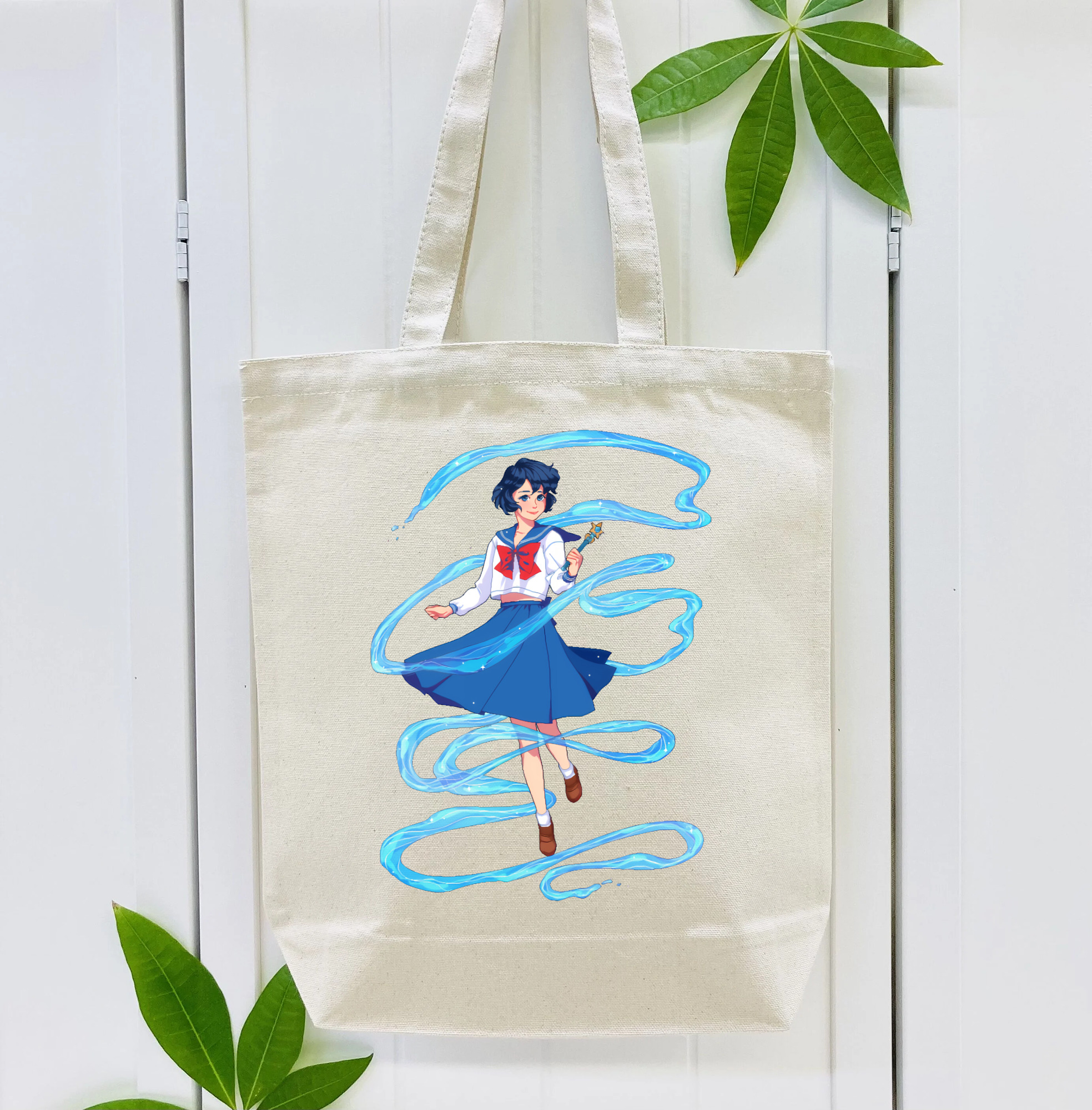 美少女戦士セーラームーン 水野 亜美 みずの あみ Sailor Moon Mizuno Ami 縦型キャンバス生地手提げバッグ　トートバッグ
