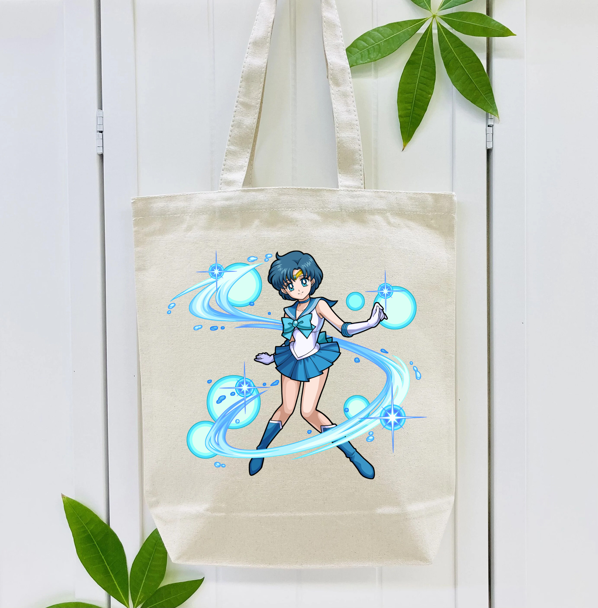 美少女戦士セーラームーン 水野 亜美 みずの あみ Sailor Moon Mizuno Ami 縦型キャンバス生地手提げバッグ　トートバッグ