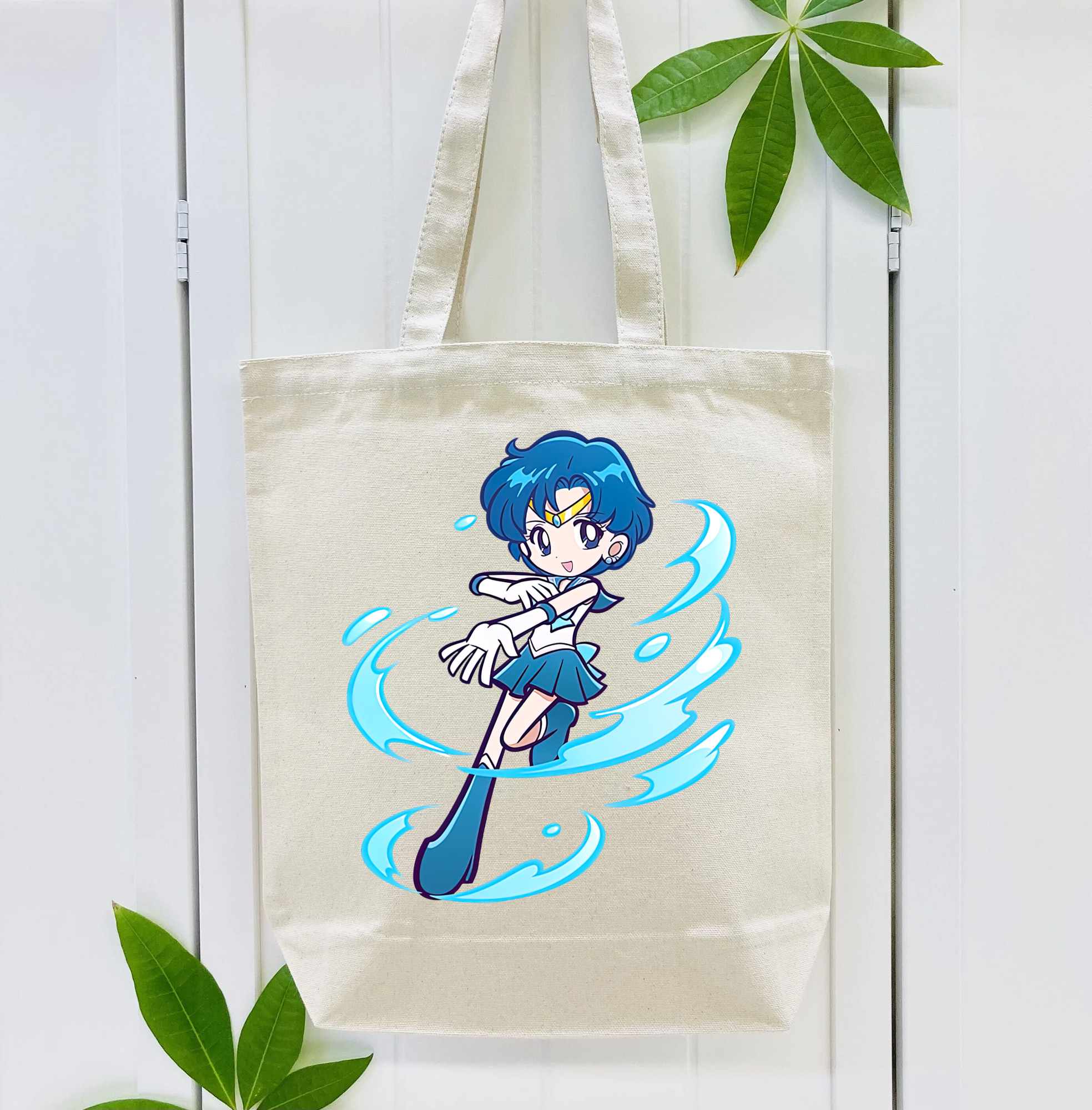美少女戦士セーラームーン 水野 亜美 みずの あみ Sailor Moon Mizuno Ami 縦型キャンバス生地手提げバッグ　トートバッグ