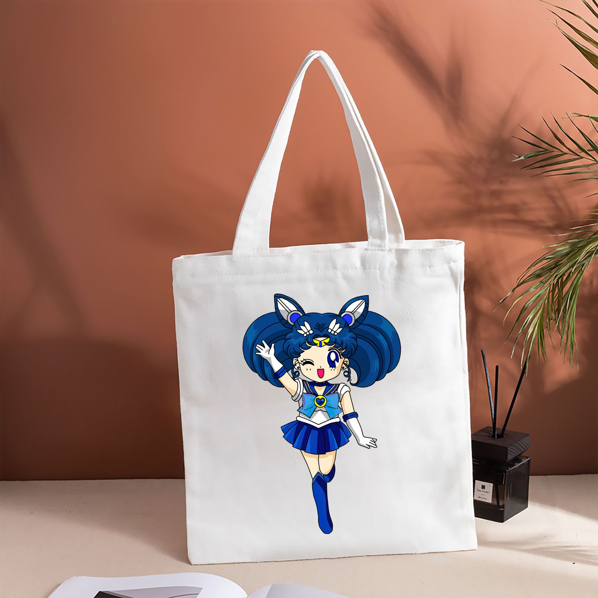 美少女戦士セーラームーン 水野 亜美 みずの あみ Sailor Moon Mizuno Ami 縦型キャンバス生地手提げバッグ　トートバッグ