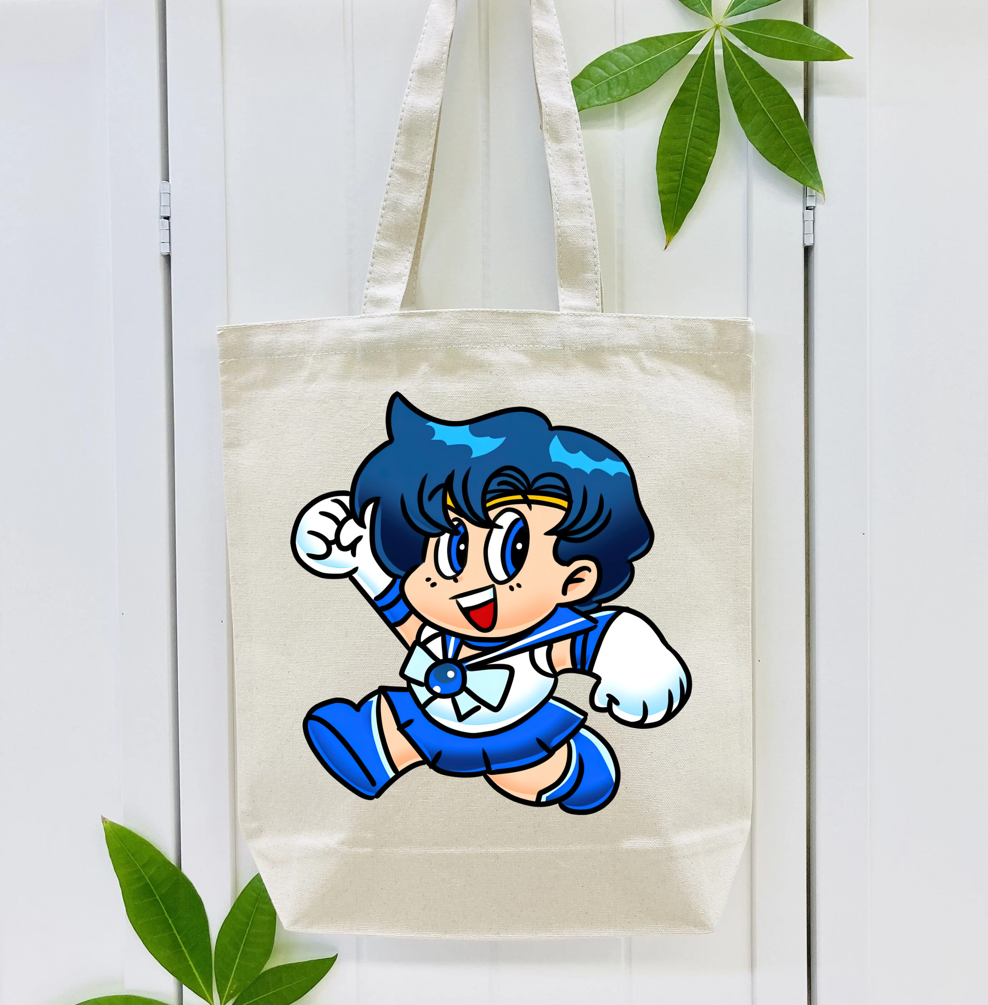 美少女戦士セーラームーン 水野 亜美 みずの あみ Sailor Moon Mizuno Ami 縦型キャンバス生地手提げバッグ　トートバッグ
