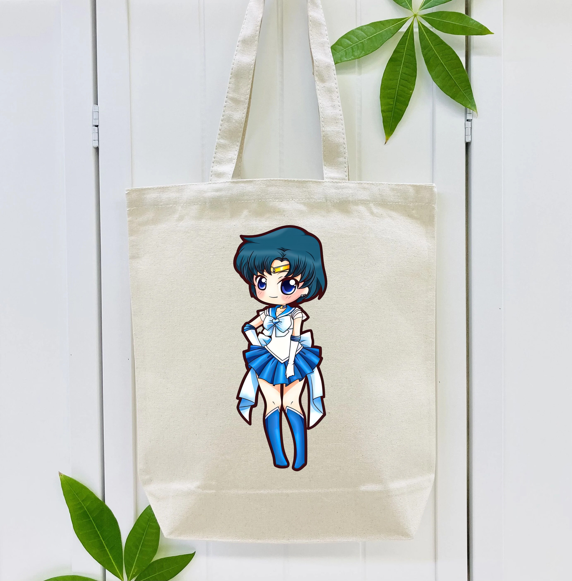 美少女戦士セーラームーン 水野 亜美 みずの あみ Sailor Moon Mizuno Ami 縦型キャンバス生地手提げバッグ　トートバッグ