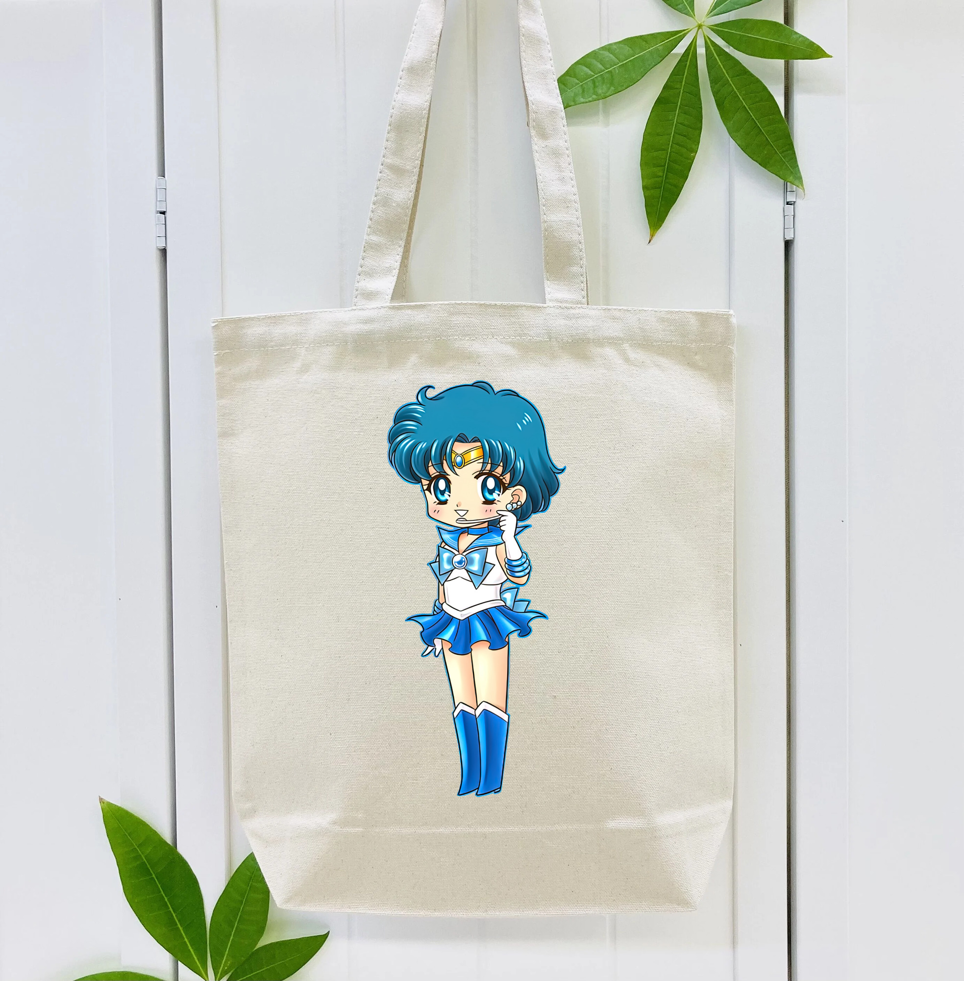 美少女戦士セーラームーン 水野 亜美 みずの あみ Sailor Moon Mizuno Ami 縦型キャンバス生地手提げバッグ　トートバッグ