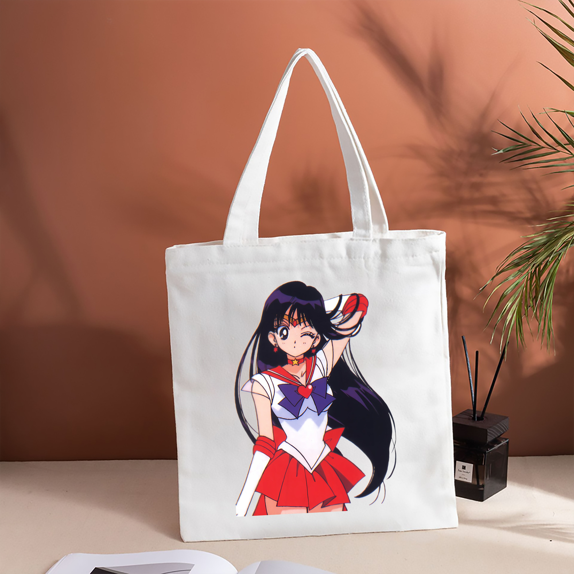 美少女戦士セーラームーン 火野レイ ひの レイ Sailor Moon Hino Rei （セーラーマーズ,Sailor Mars） 縦型キャンバス生地手提げバッグ　トートバッグ