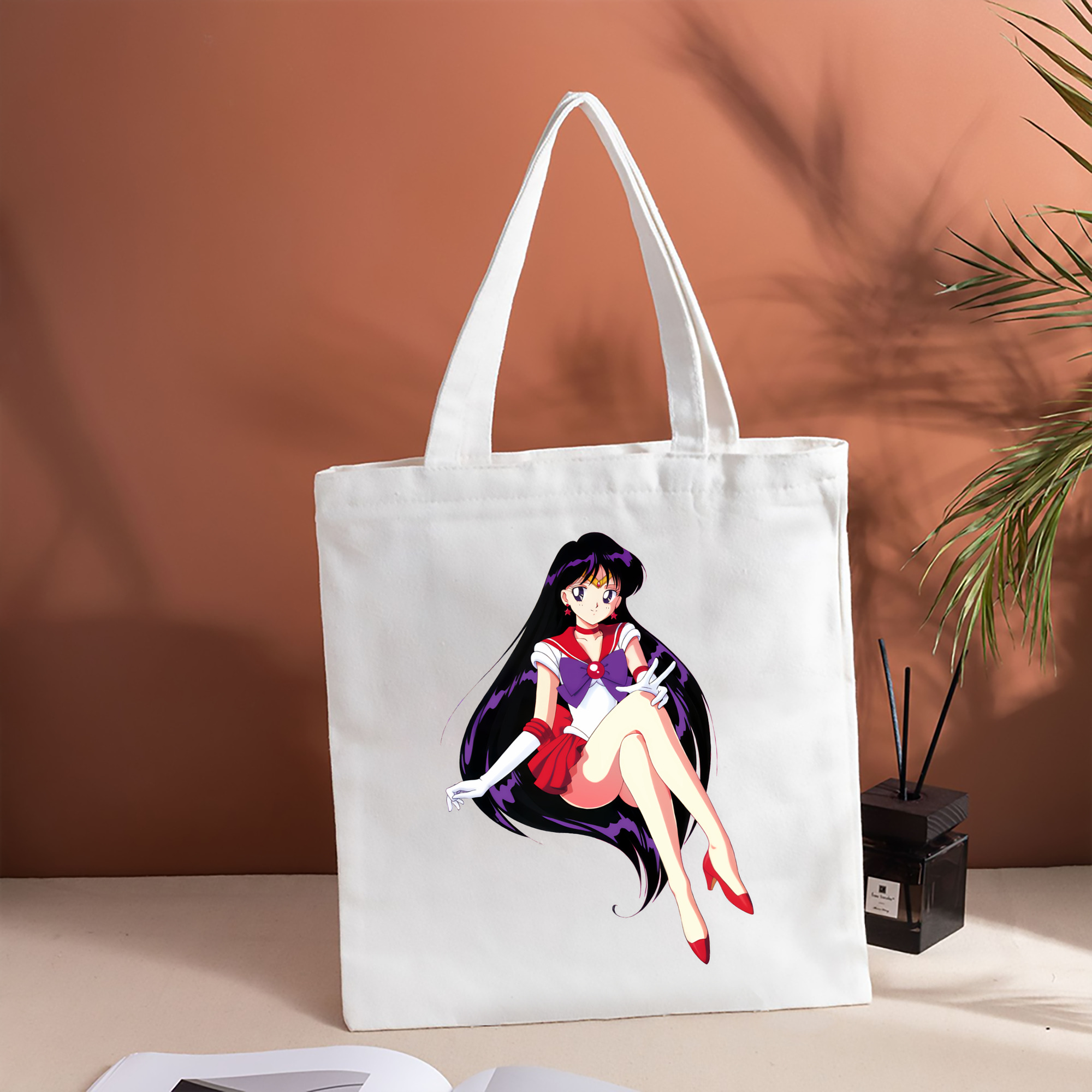 美少女戦士セーラームーン 火野レイ ひの レイ Sailor Moon Hino Rei （セーラーマーズ,Sailor Mars） 縦型キャンバス生地手提げバッグ　トートバッグ