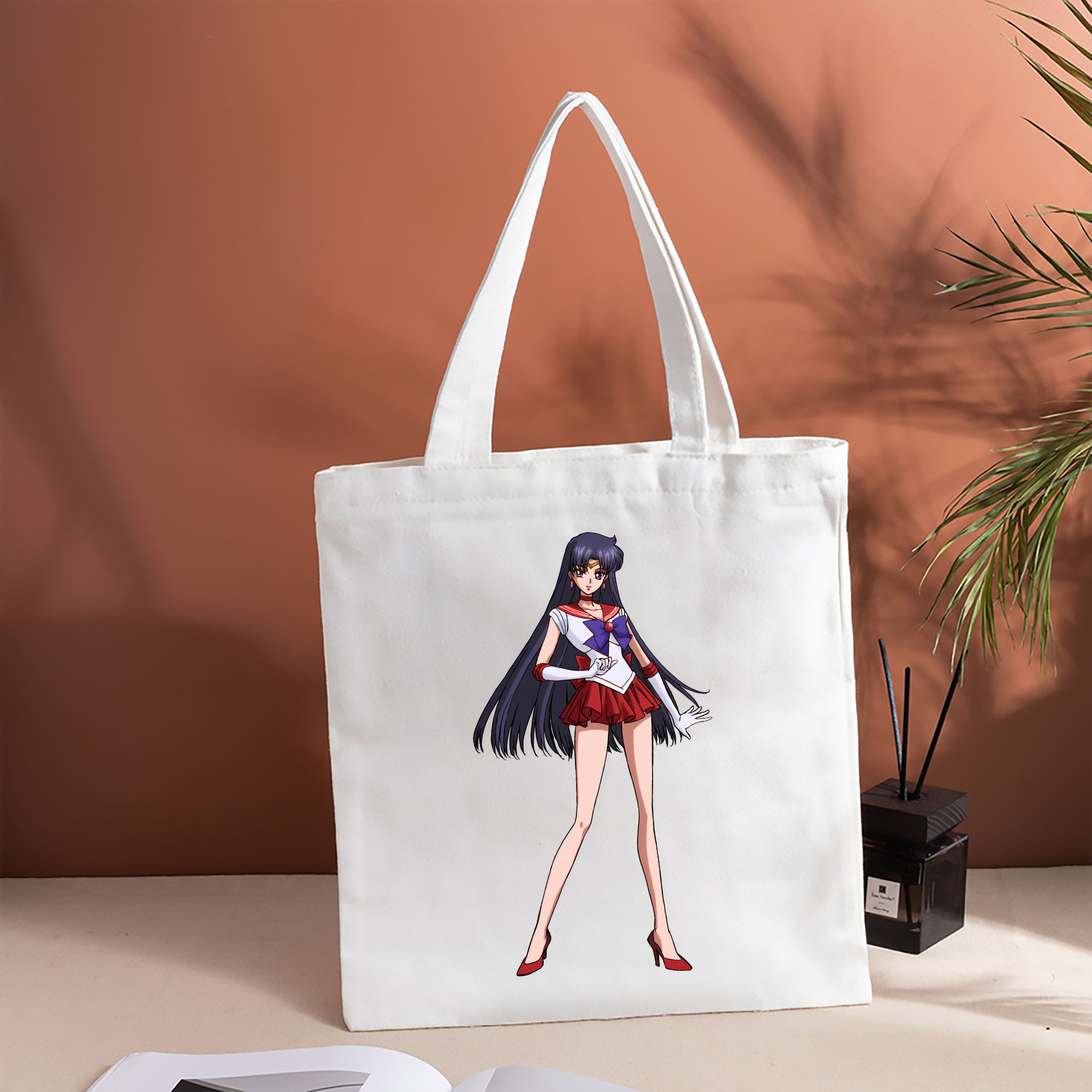 美少女戦士セーラームーン 火野レイ ひの レイ Sailor Moon Hino Rei （セーラーマーズ,Sailor Mars） 縦型キャンバス生地手提げバッグ　トートバッグ
