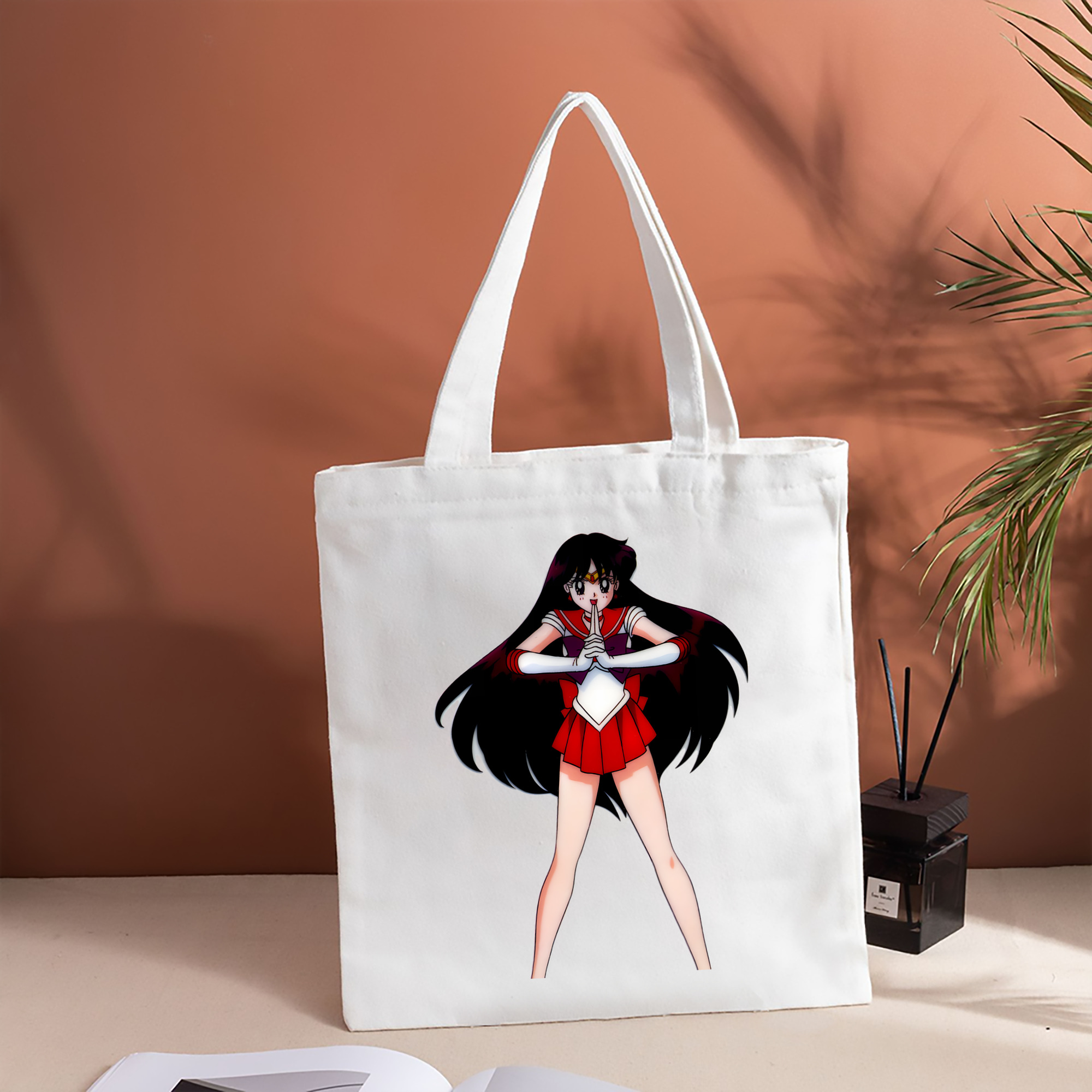 美少女戦士セーラームーン 火野レイ ひの レイ Sailor Moon Hino Rei （セーラーマーズ,Sailor Mars） 縦型キャンバス生地手提げバッグ　トートバッグ