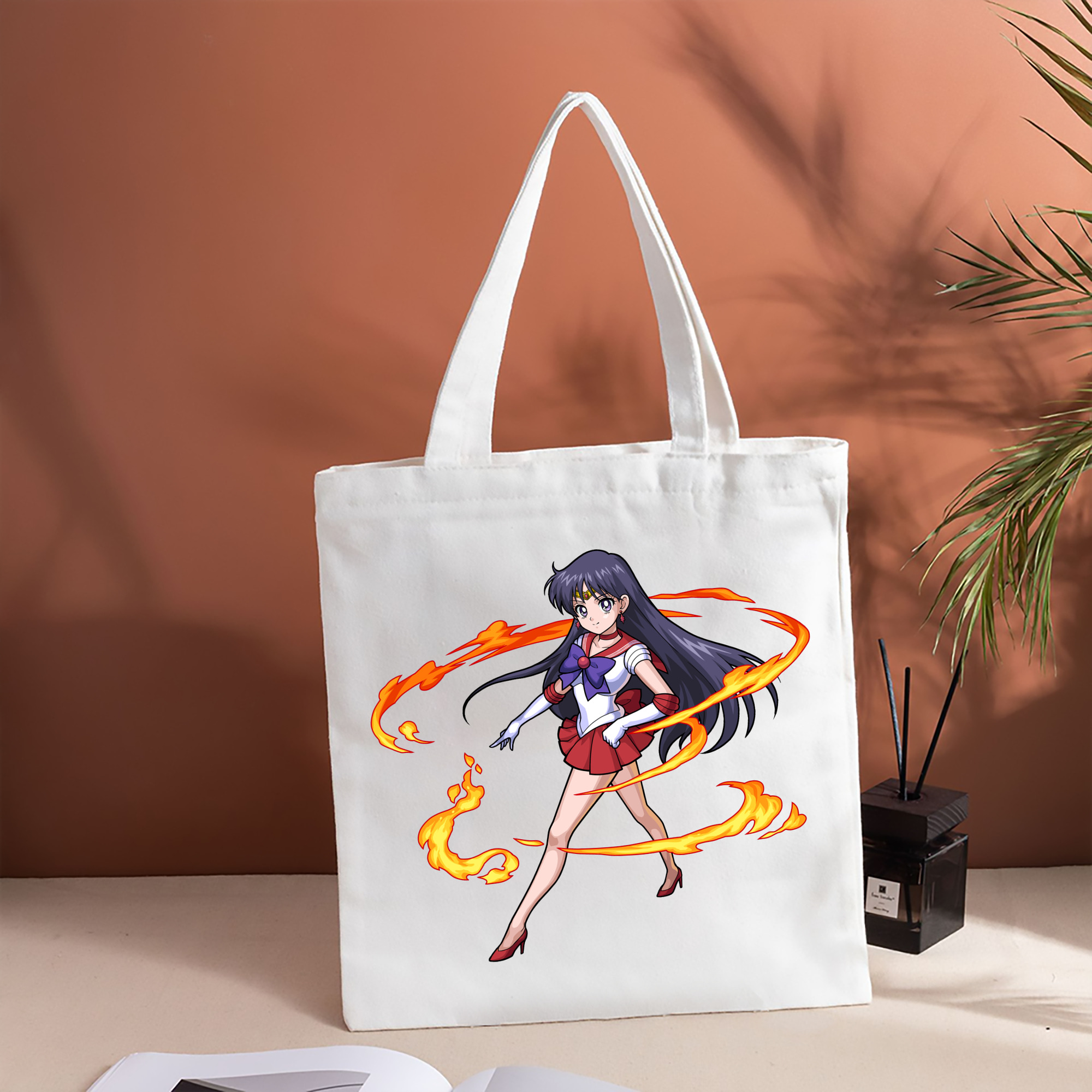美少女戦士セーラームーン 火野レイ ひの レイ Sailor Moon Hino Rei （セーラーマーズ,Sailor Mars） 縦型キャンバス生地手提げバッグ　トートバッグ