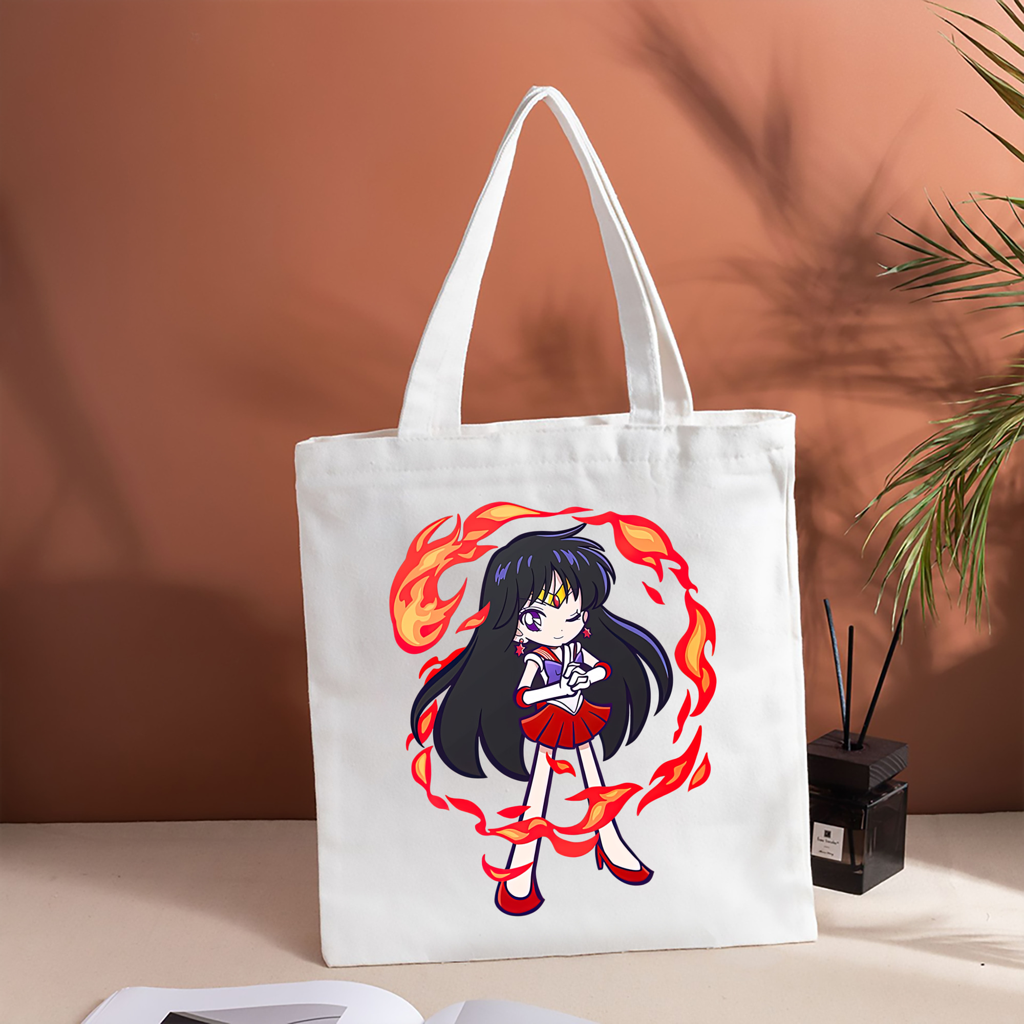 美少女戦士セーラームーン 火野レイ ひの レイ Sailor Moon Hino Rei （セーラーマーズ,Sailor Mars） 縦型キャンバス生地手提げバッグ　トートバッグ