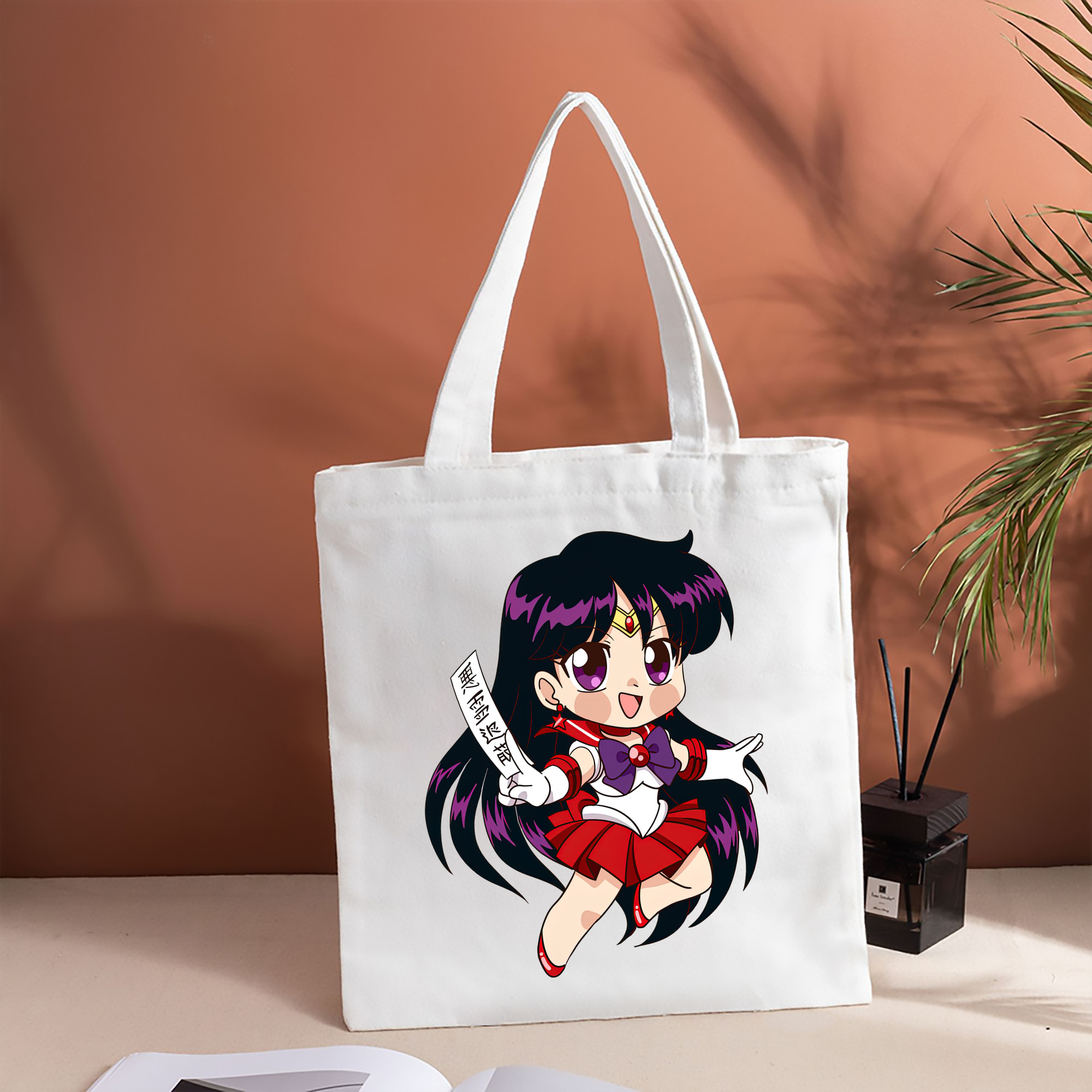 美少女戦士セーラームーン 火野レイ ひの レイ Sailor Moon Hino Rei （セーラーマーズ,Sailor Mars） 縦型キャンバス生地手提げバッグ　トートバッグ
