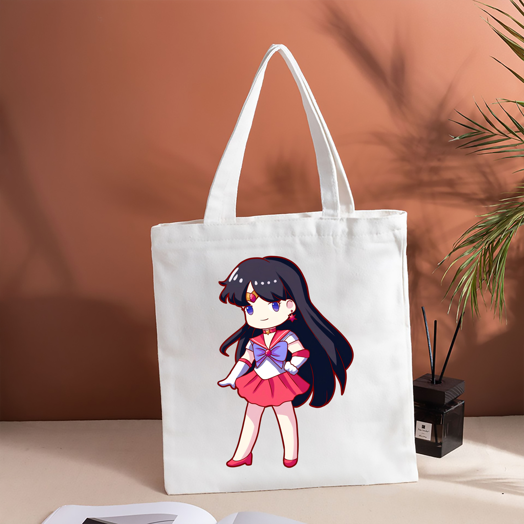 美少女戦士セーラームーン 火野レイ ひの レイ Sailor Moon Hino Rei （セーラーマーズ,Sailor Mars） 縦型キャンバス生地手提げバッグ　トートバッグ