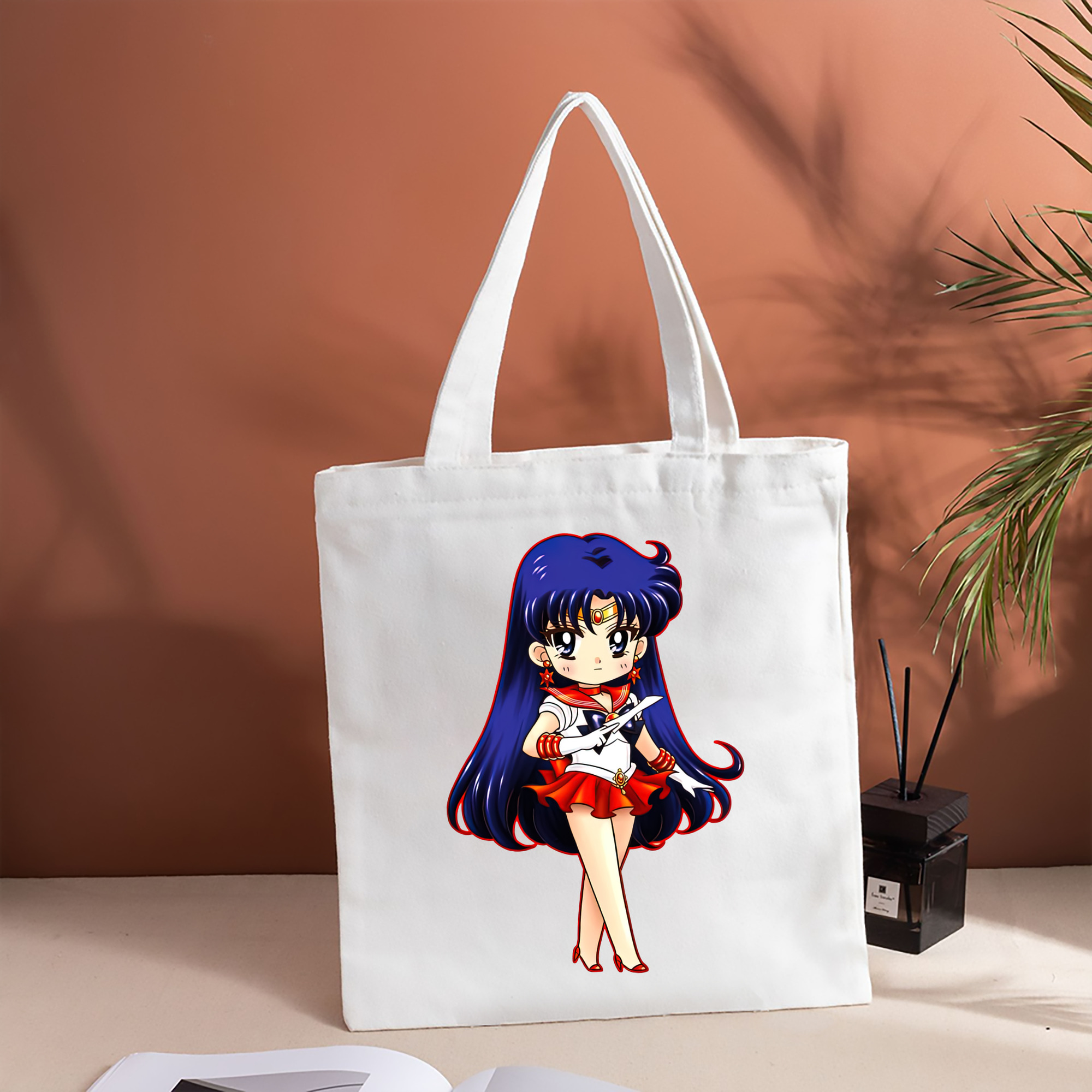 美少女戦士セーラームーン 火野レイ ひの レイ Sailor Moon Hino Rei （セーラーマーズ,Sailor Mars） 縦型キャンバス生地手提げバッグ　トートバッグ