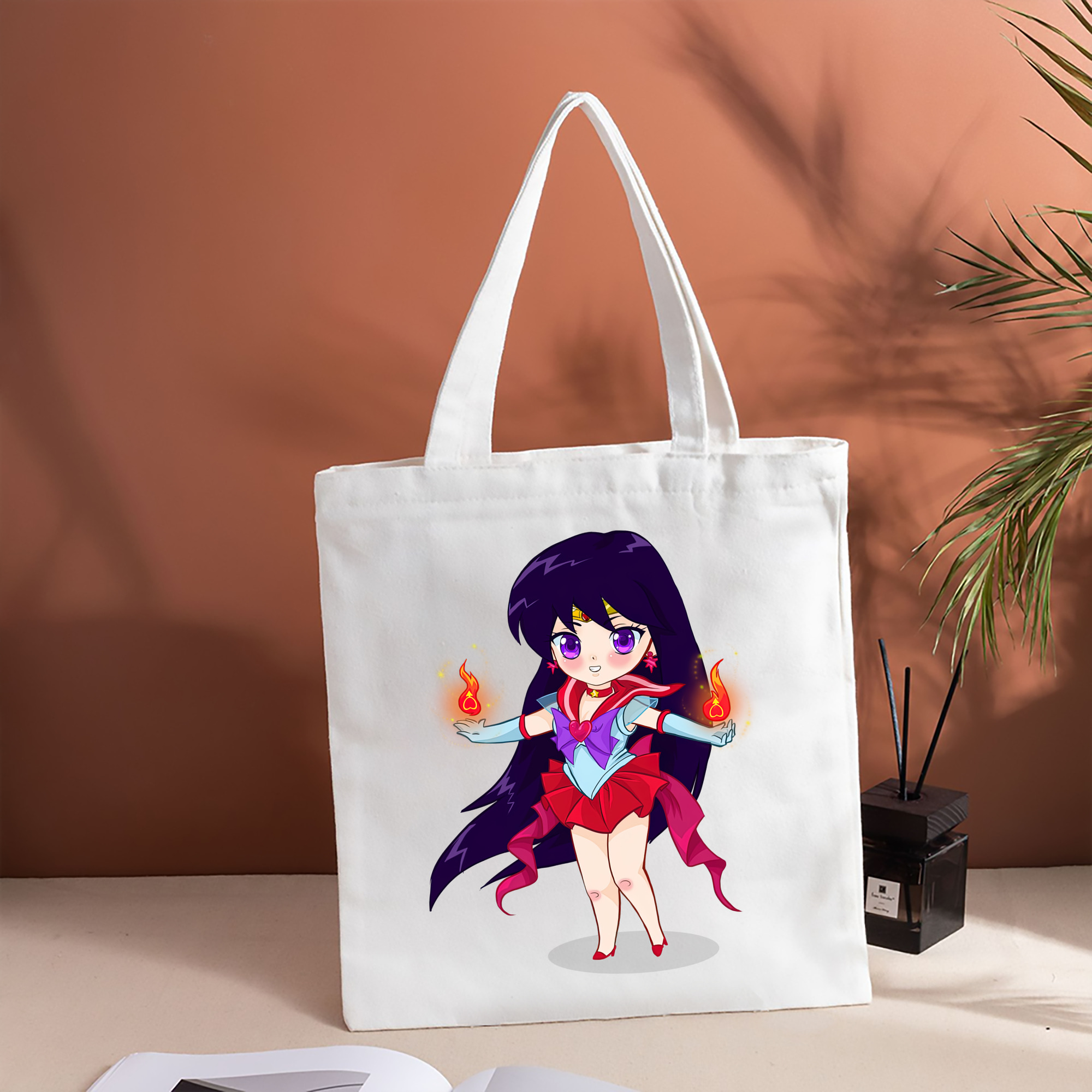 美少女戦士セーラームーン 火野レイ ひの レイ Sailor Moon Hino Rei （セーラーマーズ,Sailor Mars） 縦型キャンバス生地手提げバッグ　トートバッグ