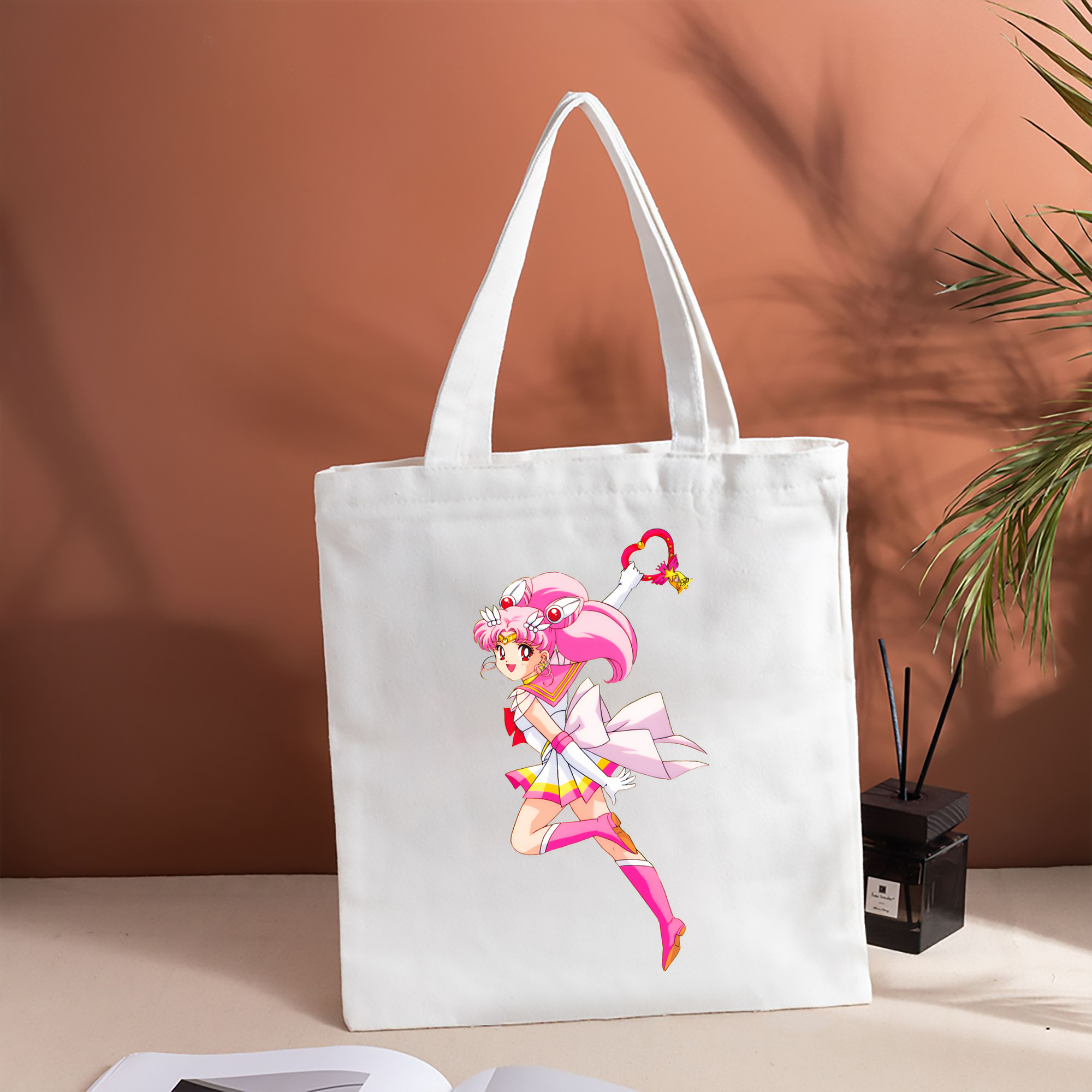 美少女戦士セーラームーン ちびうさ Sailor Moon Chibiusa Tsukino Usagi Small Lady Serenity 縦型キャンバス生地手提げバッグ　トートバッグ