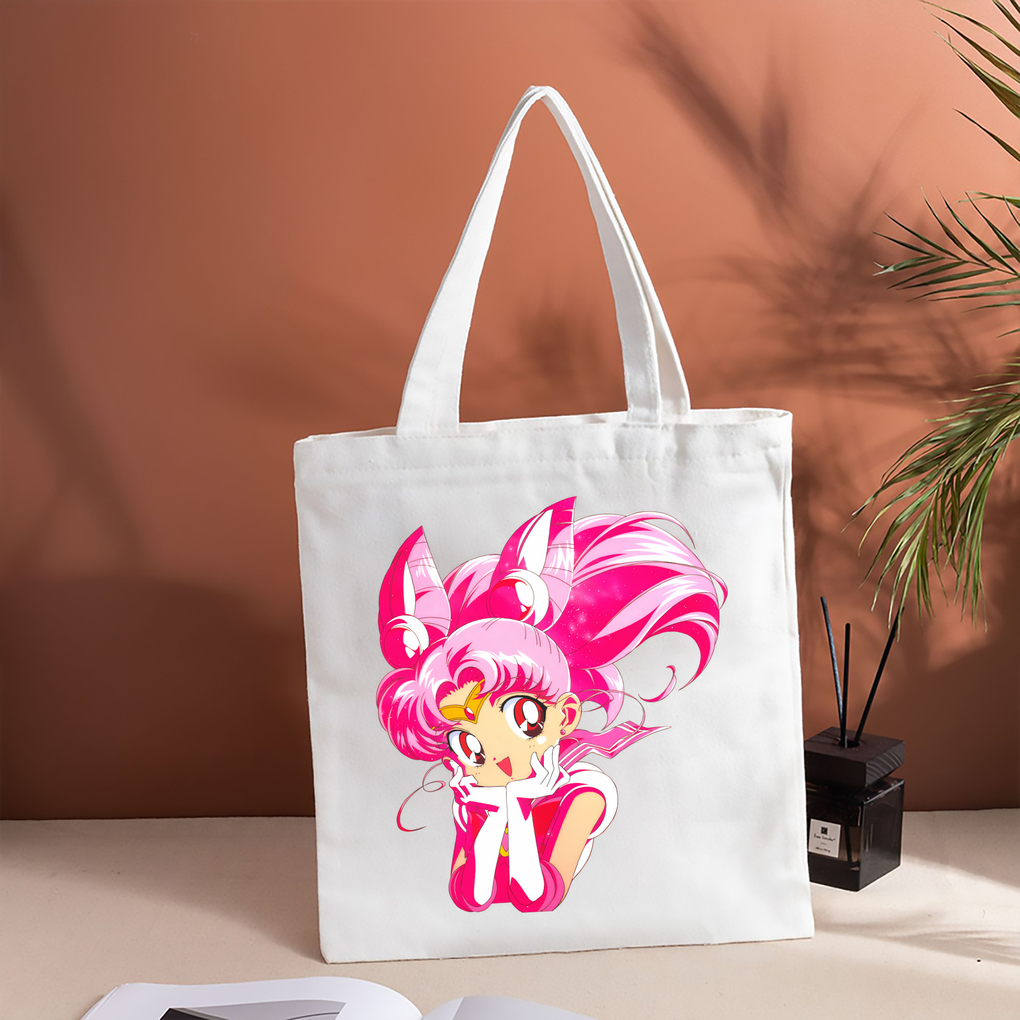 美少女戦士セーラームーン ちびうさ Sailor Moon Chibiusa Tsukino Usagi Small Lady Serenity 縦型キャンバス生地手提げバッグ　トートバッグ
