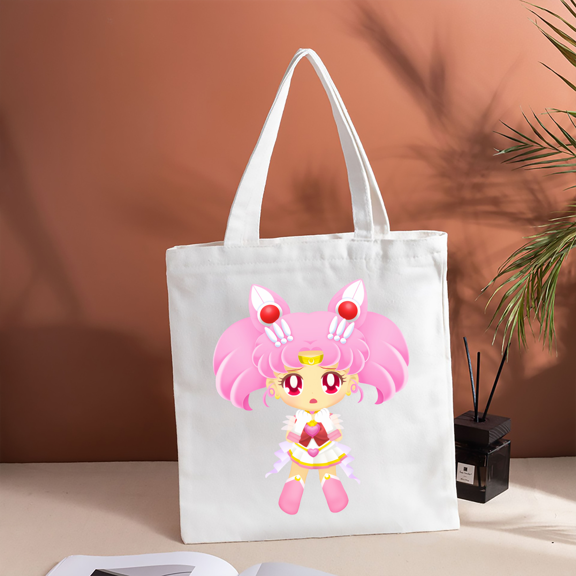 美少女戦士セーラームーン ちびうさ Sailor Moon Chibiusa Tsukino Usagi Small Lady Serenity 縦型キャンバス生地手提げバッグ　トートバッグ